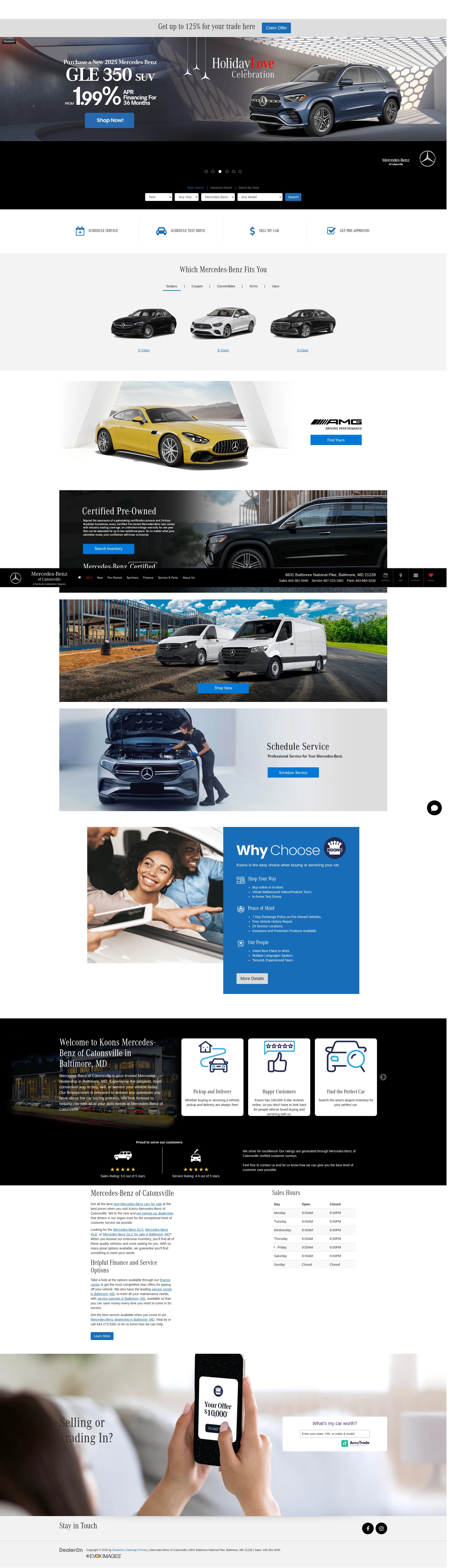 Screenshot of www.mercedesbenzofcatonsville.com