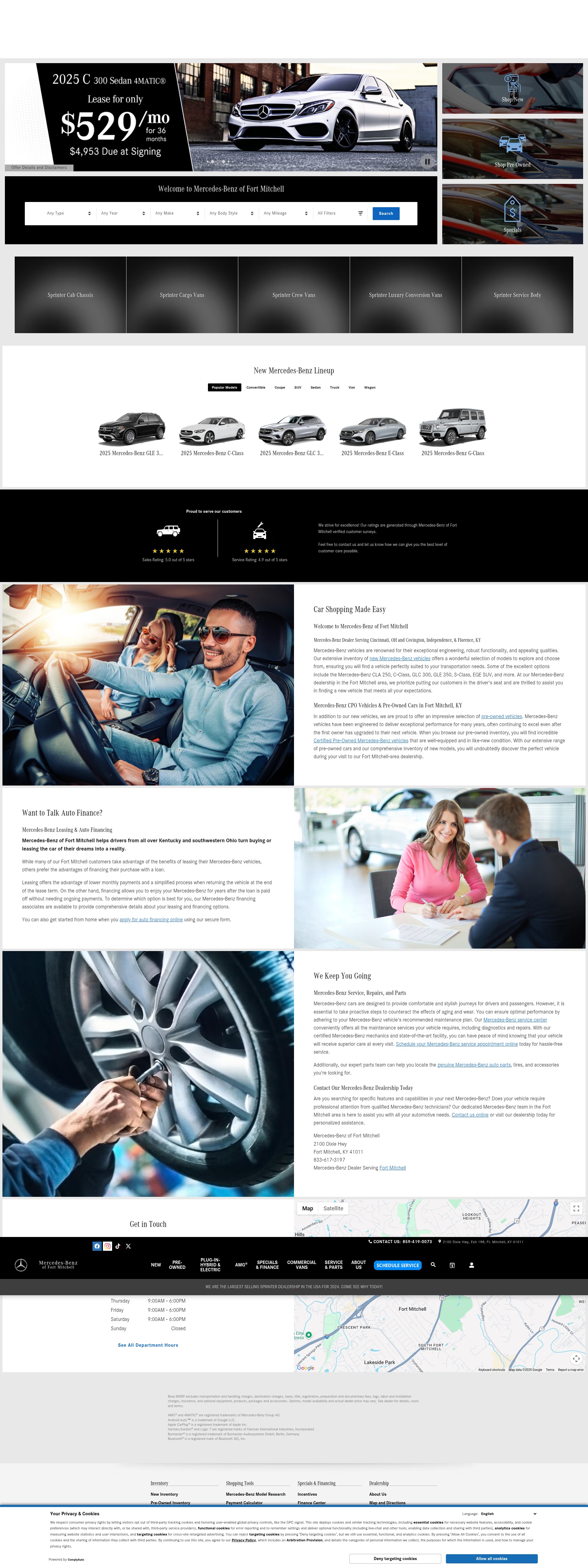 Screenshot of www.mercedesbenzoffortmitchell.com