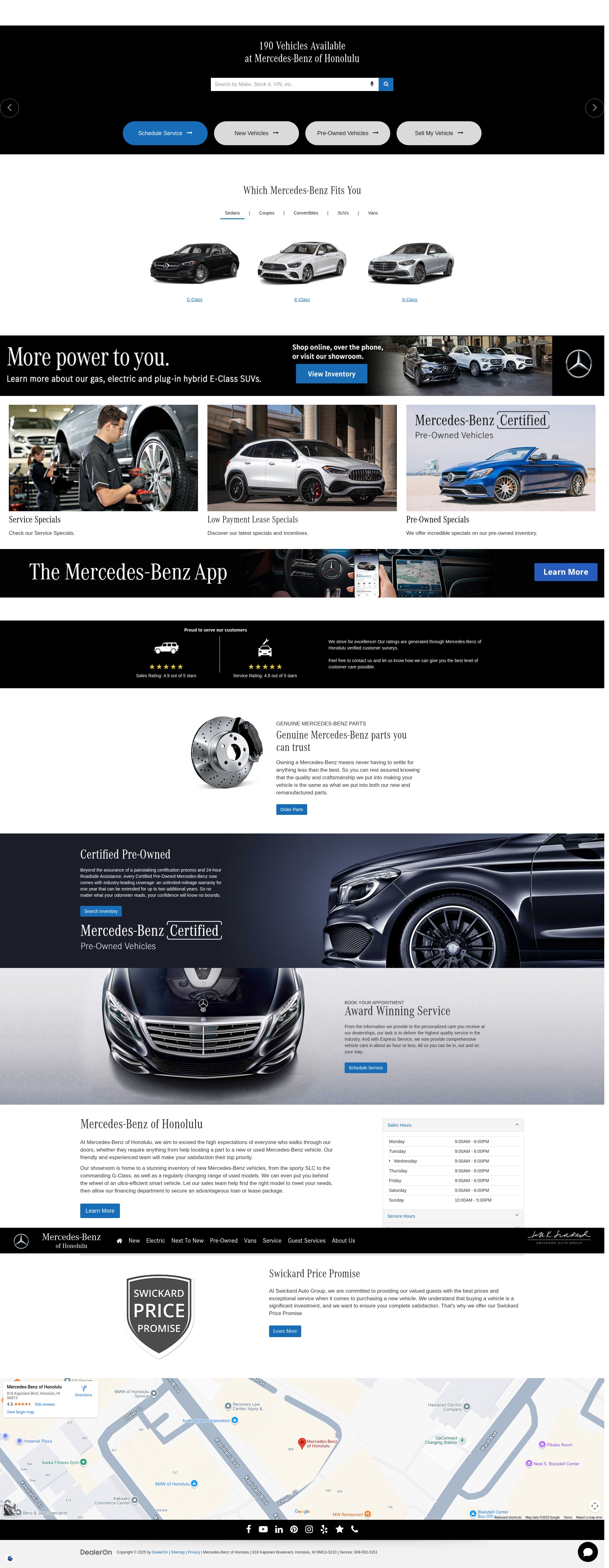 Screenshot of www.mercedesbenzofhonolulu.com