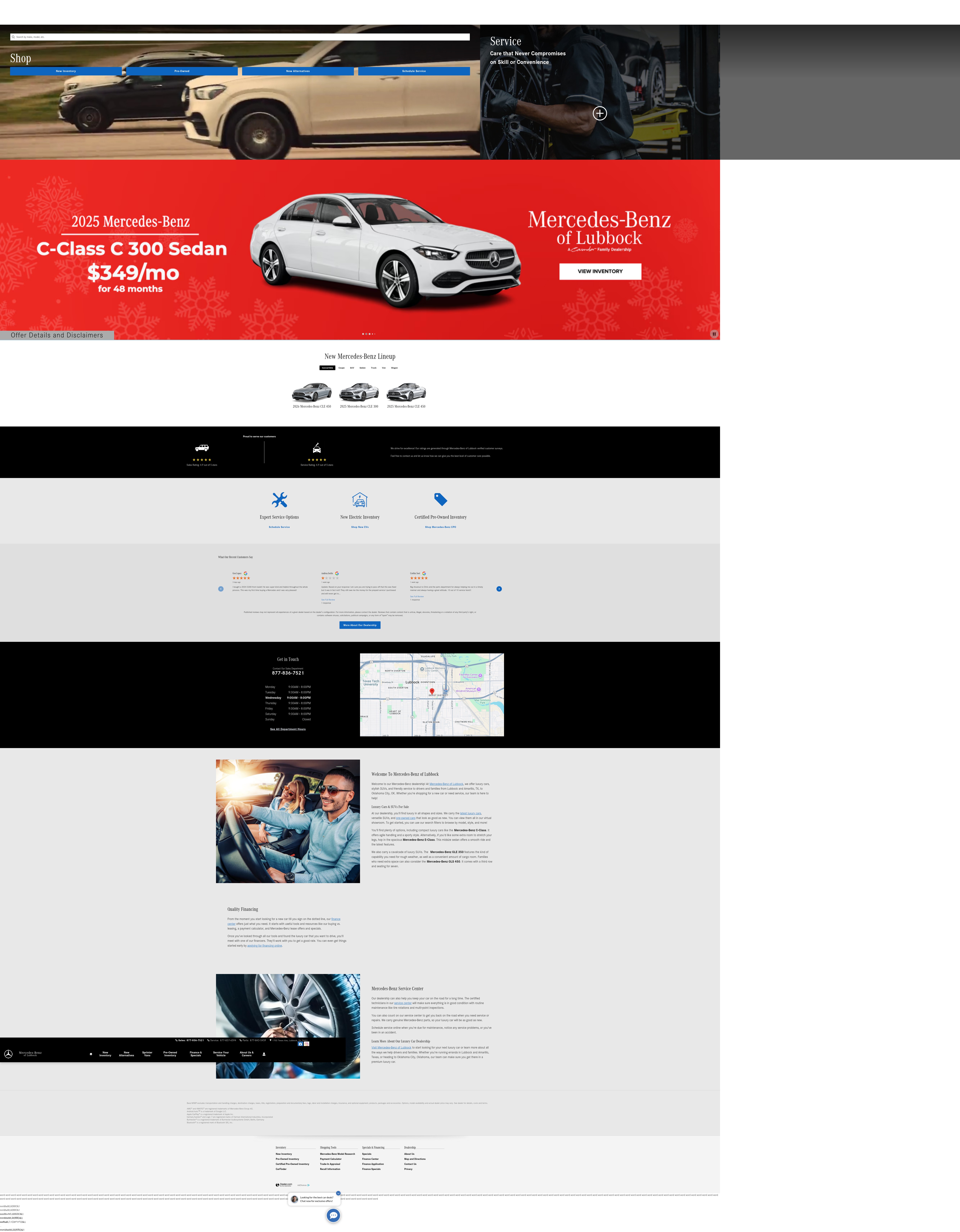 Screenshot of www.mercedesbenzoflubbock.com