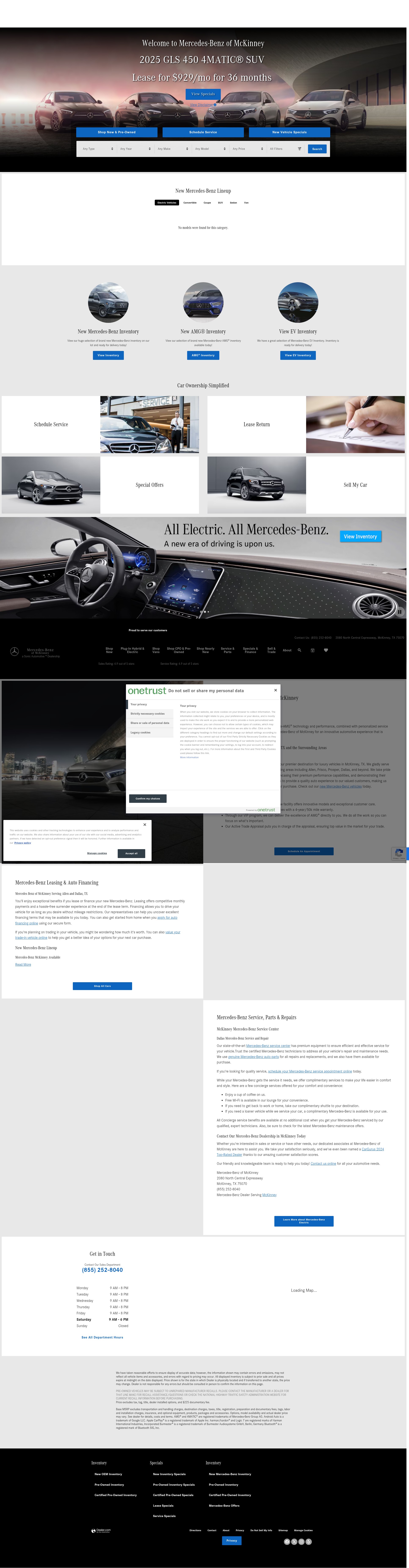 Screenshot of www.mercedesbenzofmckinney.com