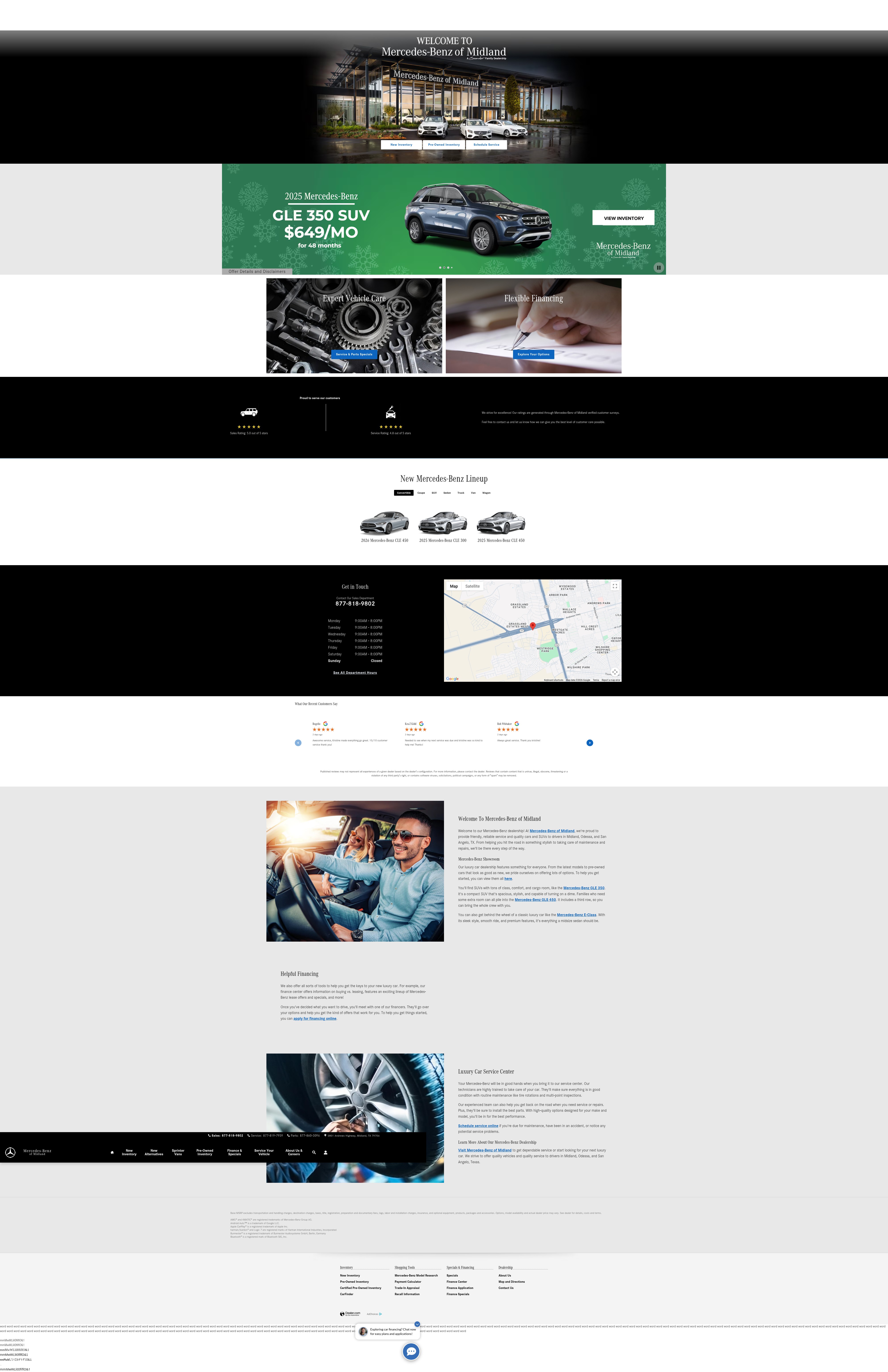 Screenshot of www.mercedesbenzofmidland.com