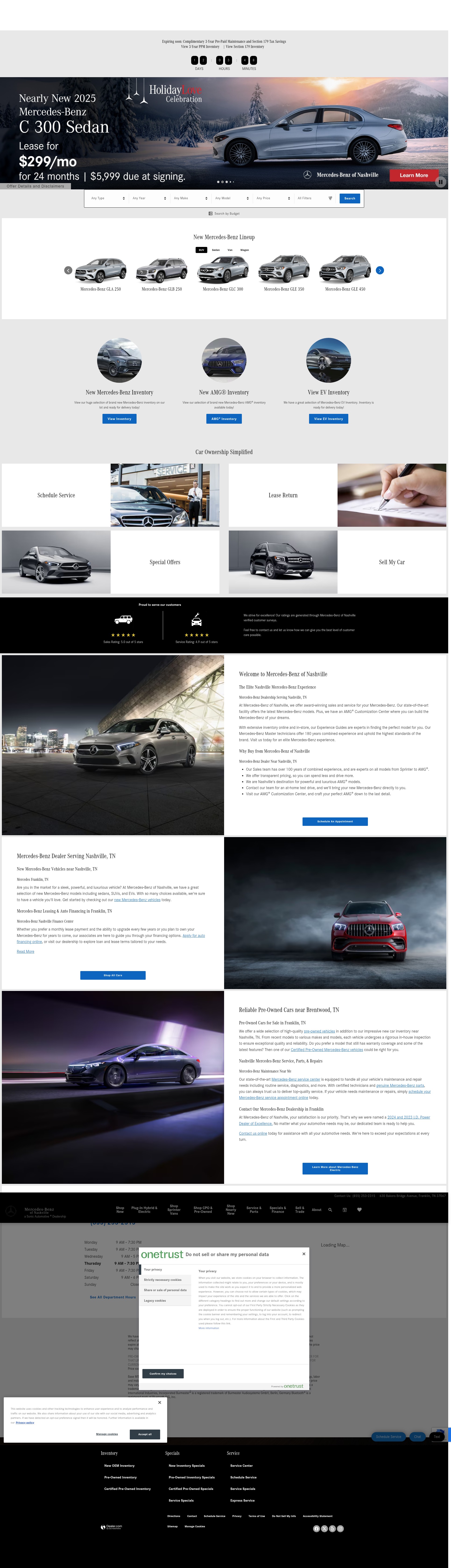 Screenshot of www.mercedesbenzofnashville.com