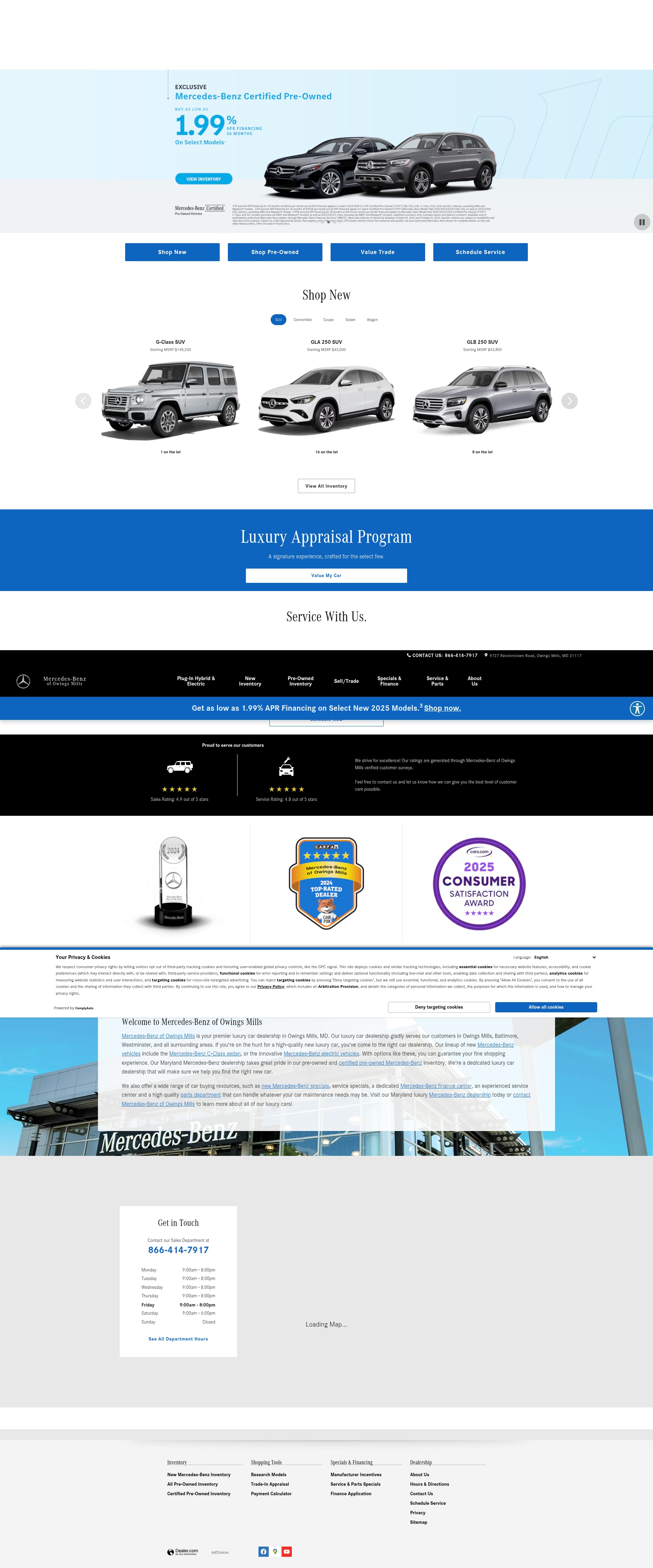 Screenshot of www.mercedesbenzofowingsmills.com