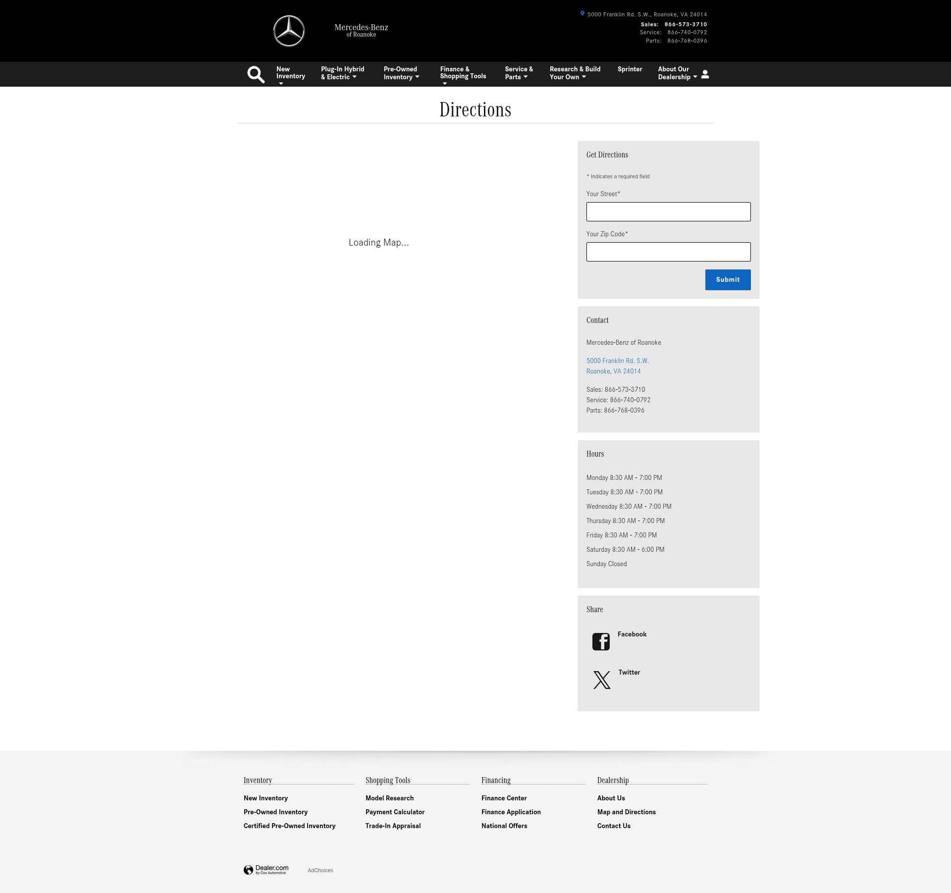 Screenshot of www.mercedesbenzofroanoke.com
