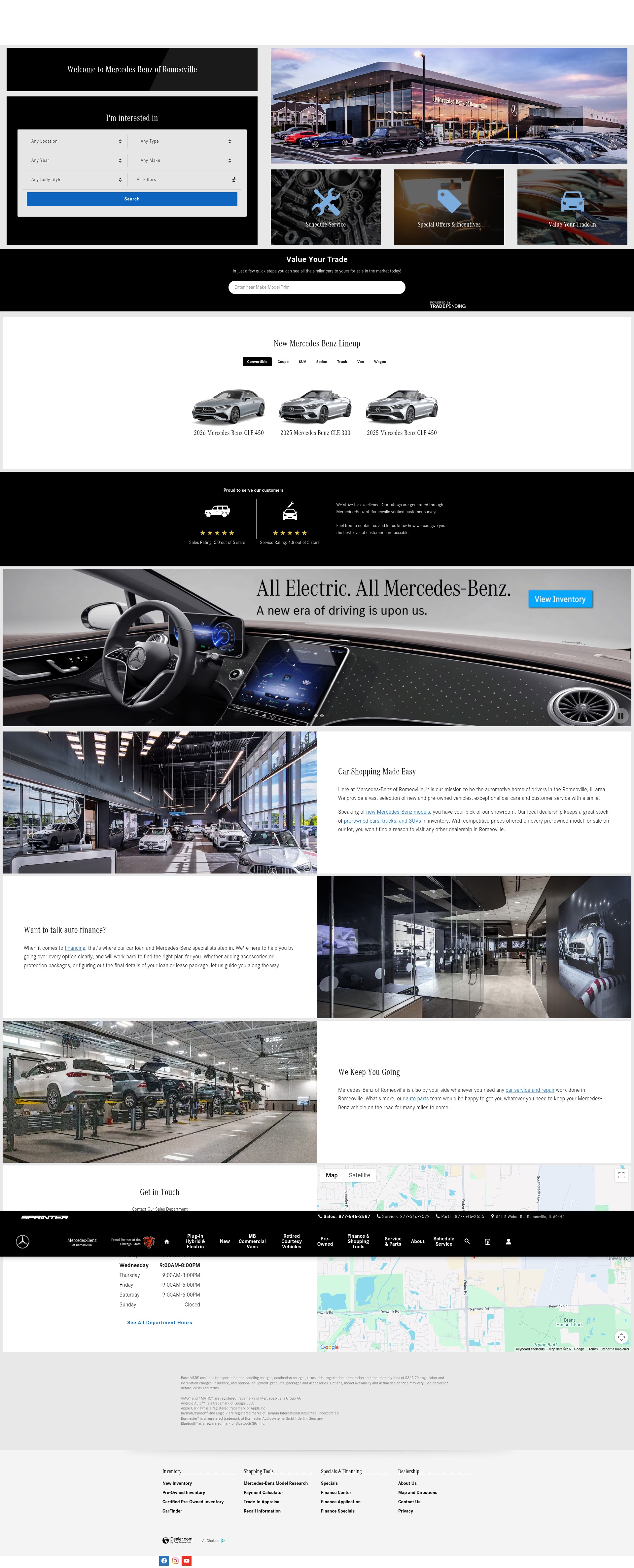 Screenshot of www.mercedesbenzofromeoville.com
