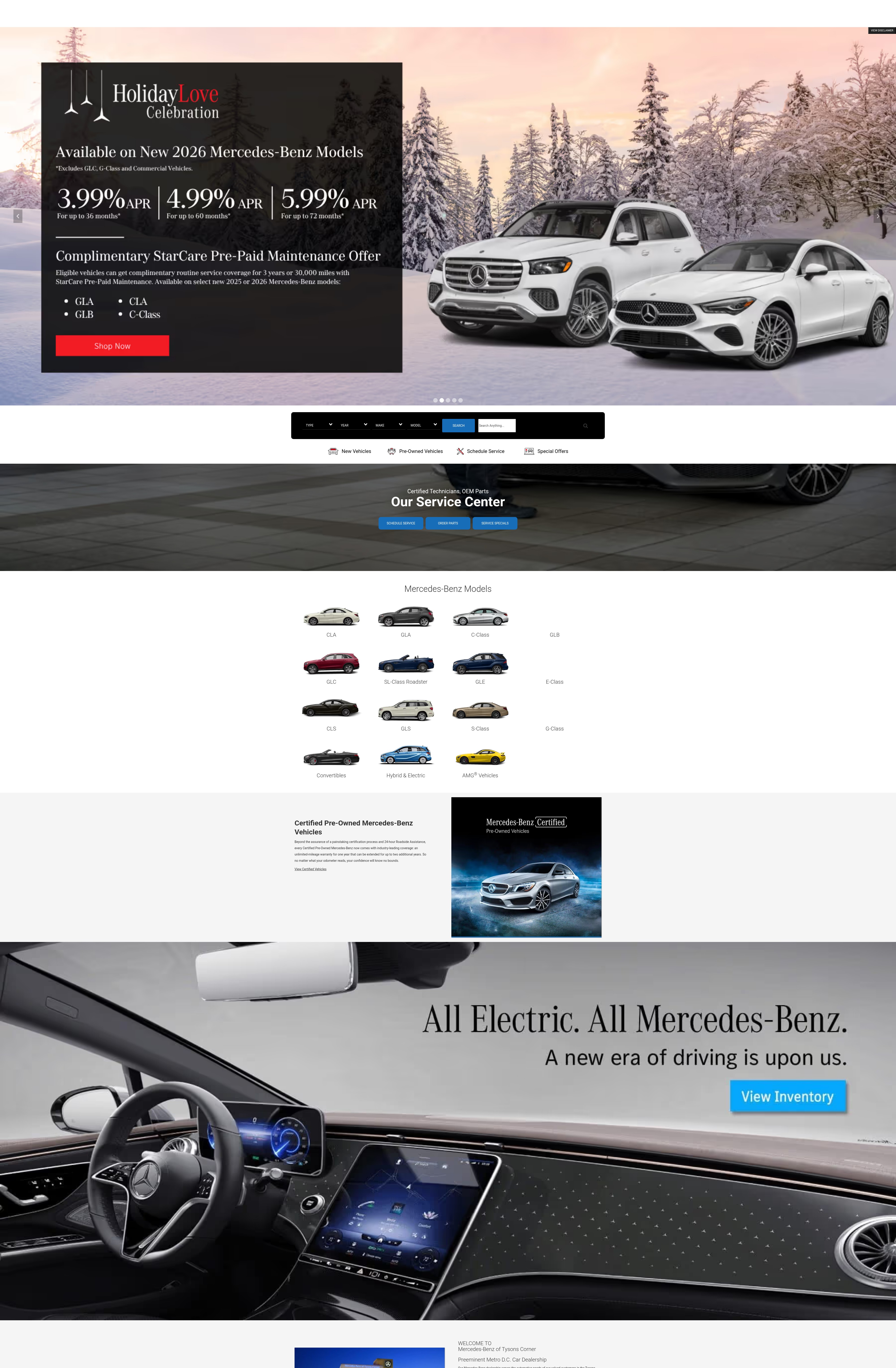 Screenshot of www.mercedesbenzoftysonscorner.com