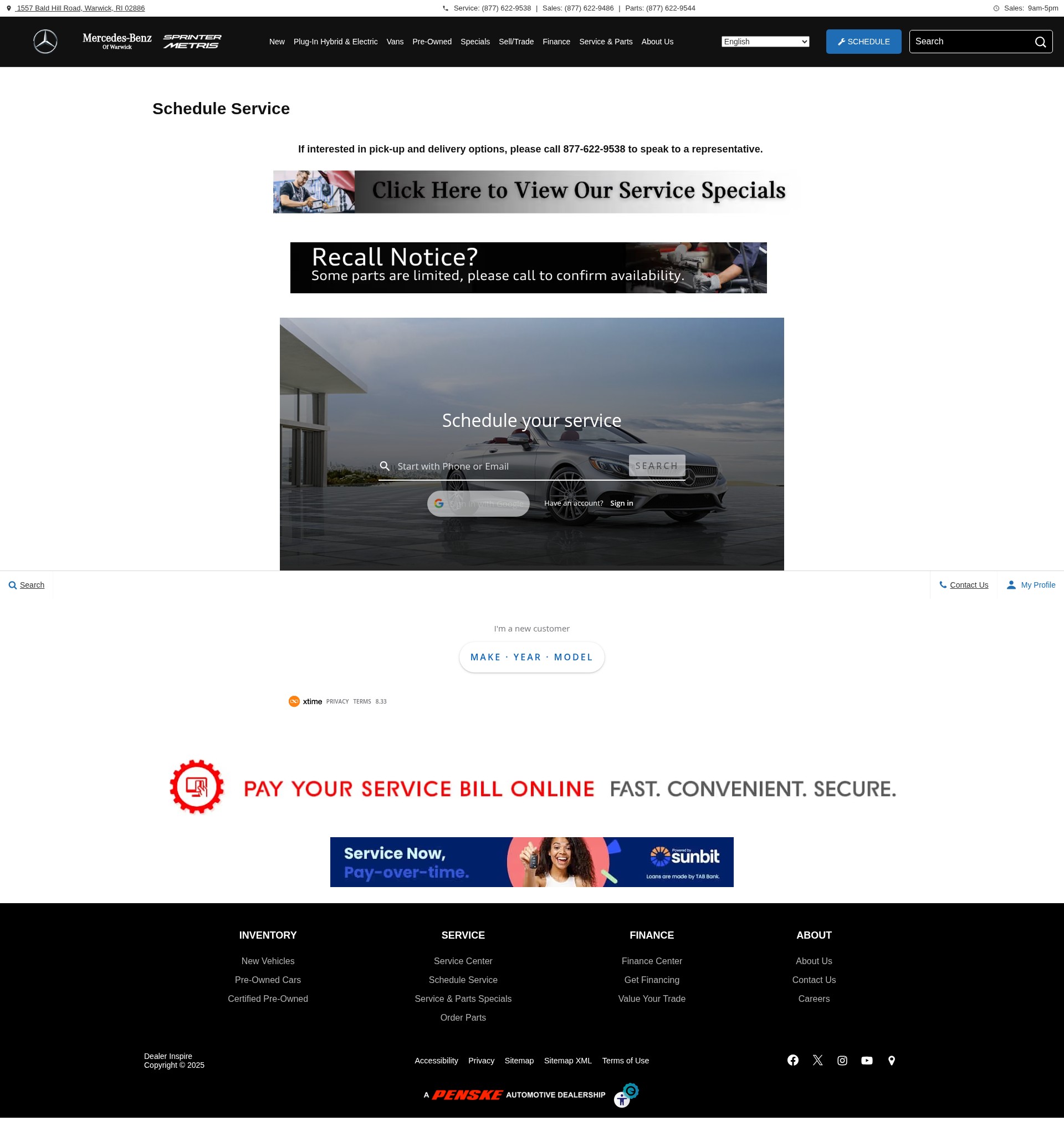 Screenshot of www.mercedesbenzofwarwick.com