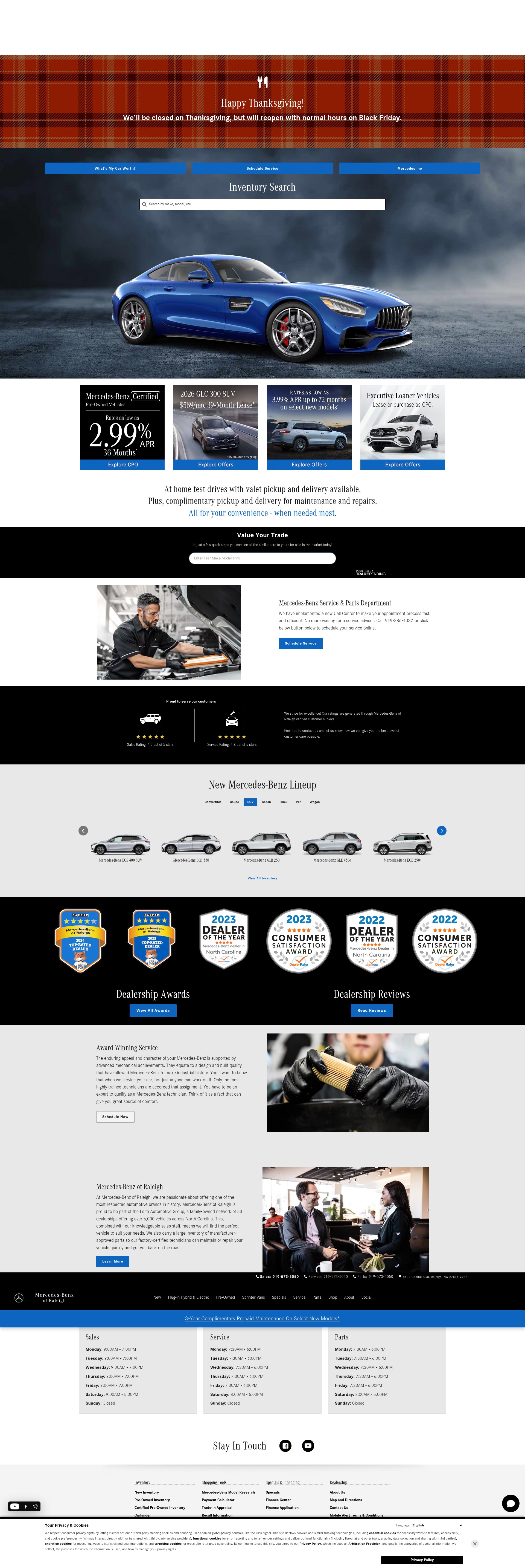 Screenshot of www.mercedesbenzraleigh.com