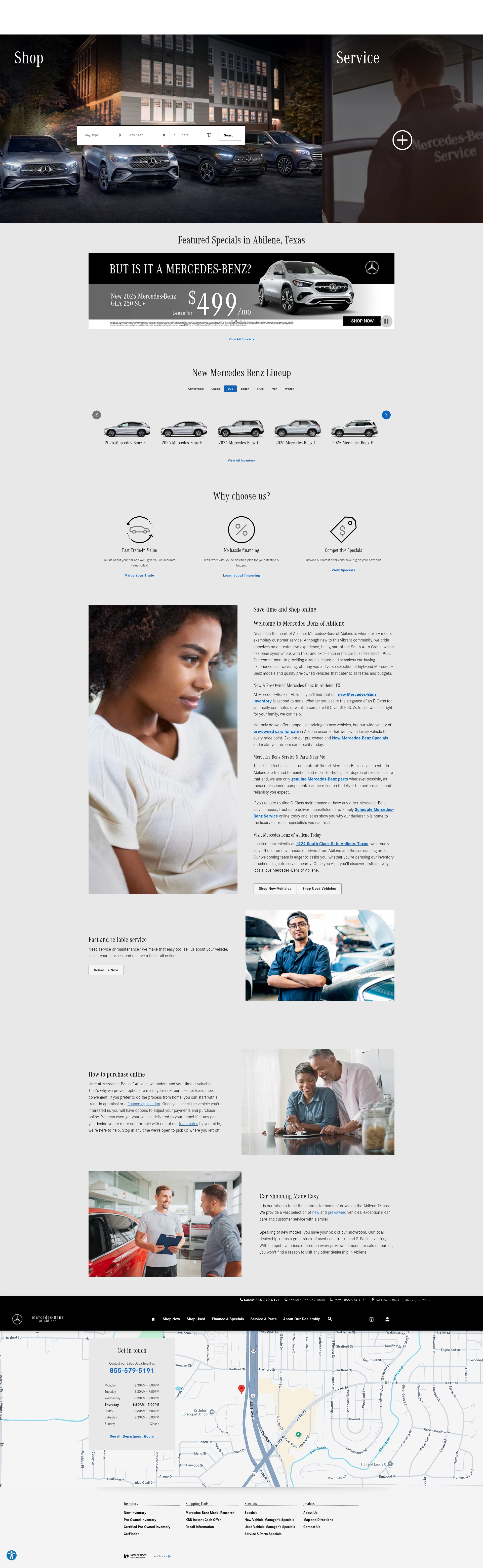 Screenshot of www.mercedesofabilene.com