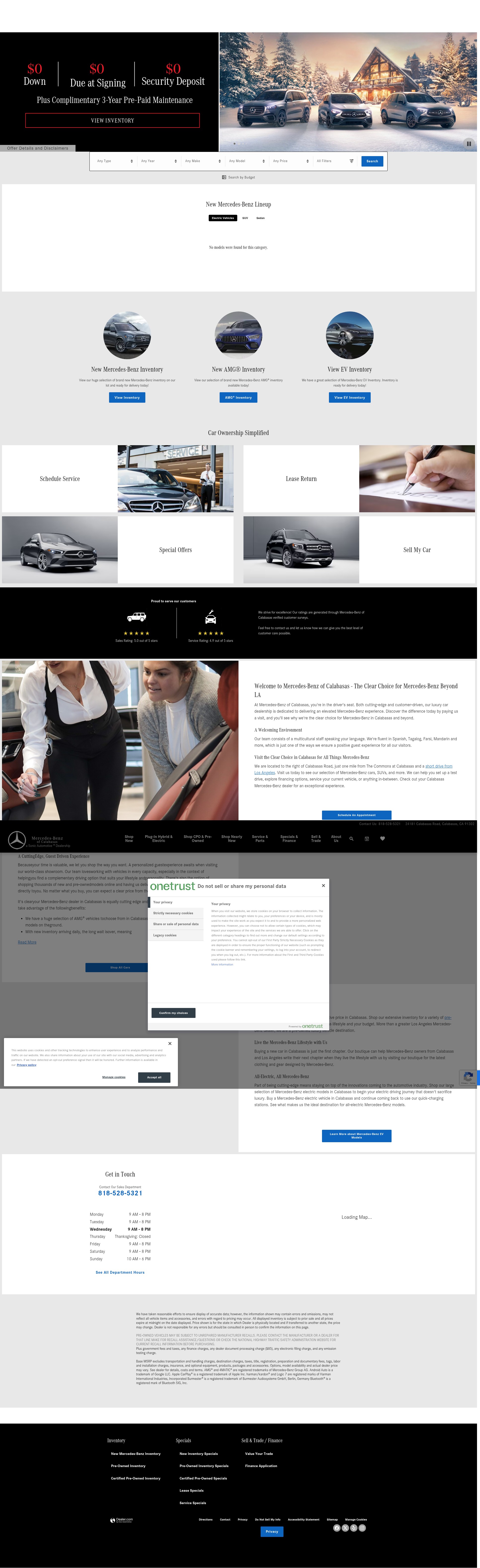 Screenshot of www.mercedesofcalabasas.com