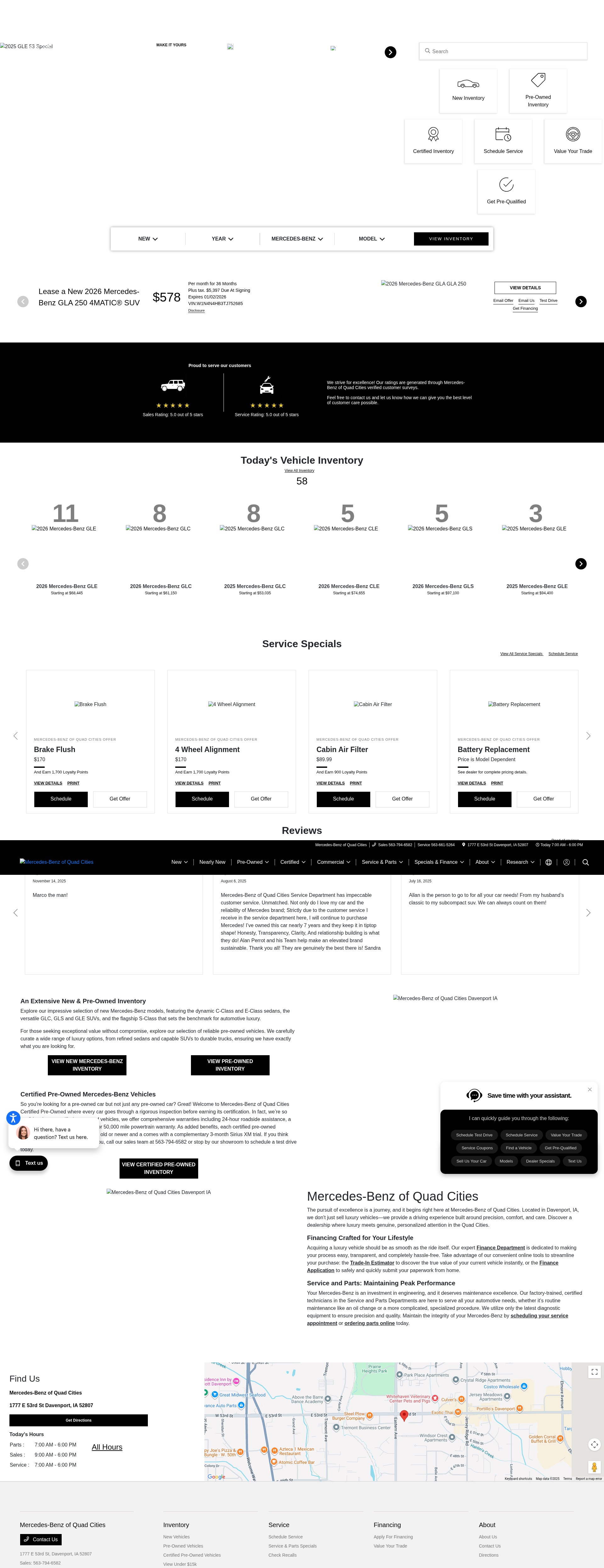 Screenshot of www.mercedesofquadcities.com