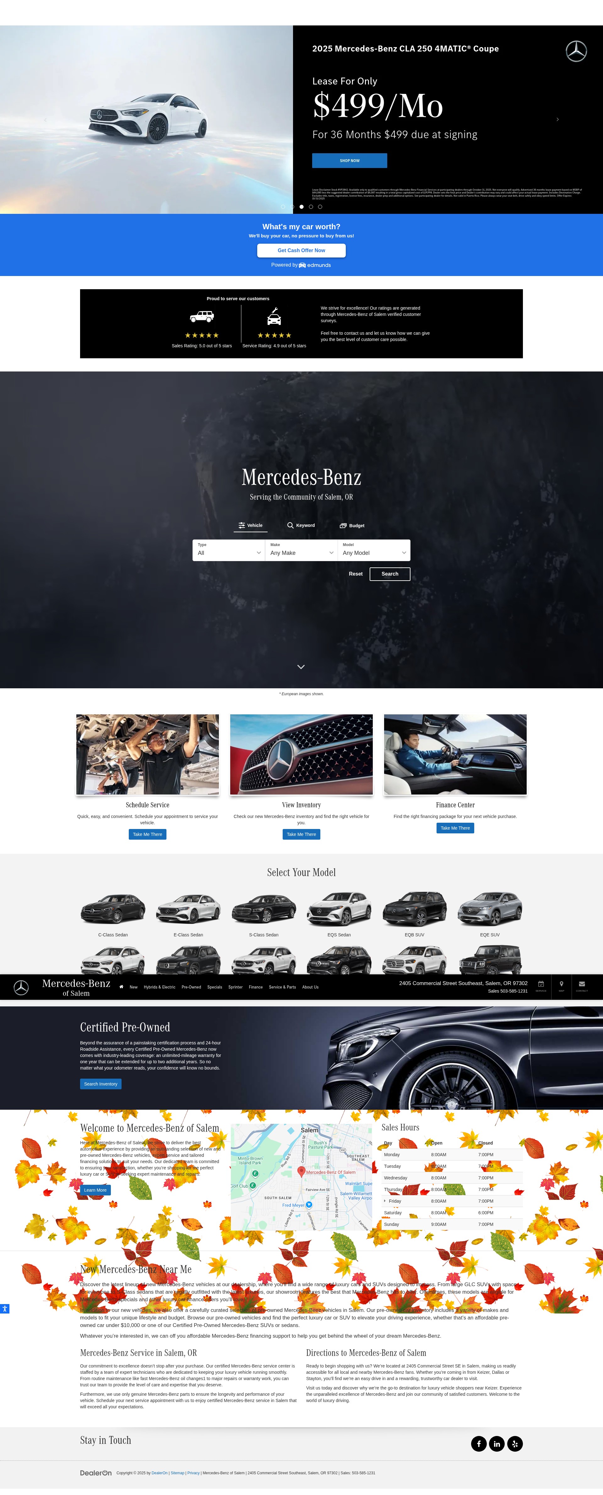Screenshot of www.mercedesofsalem.com
