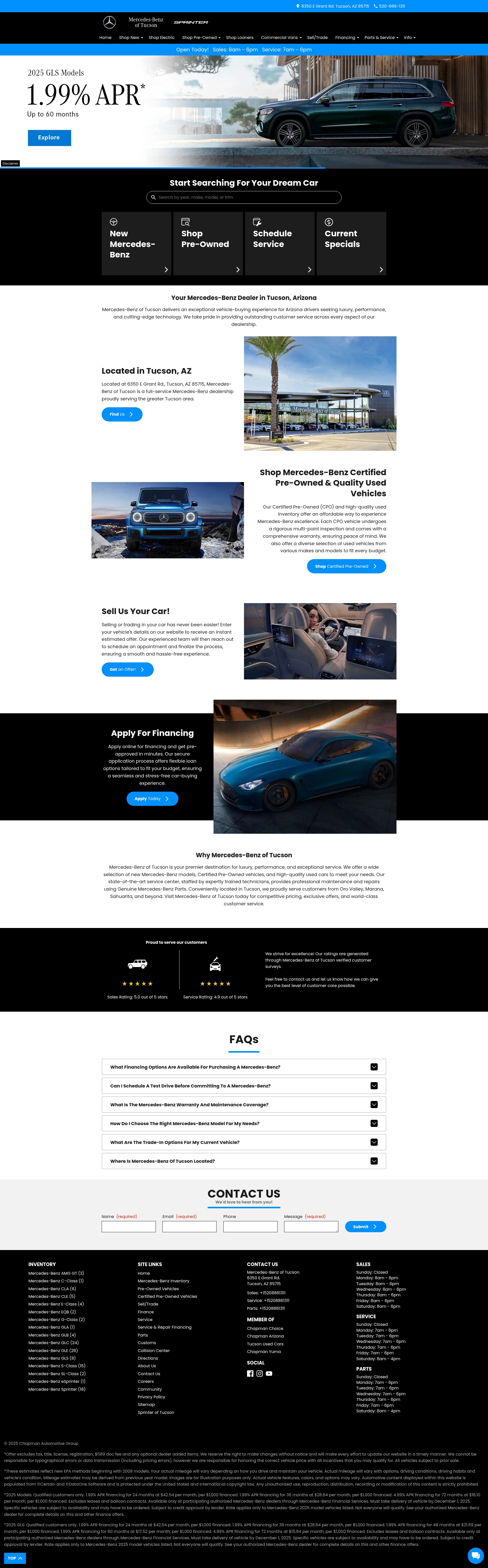 Screenshot of www.mercedesoftucson.com
