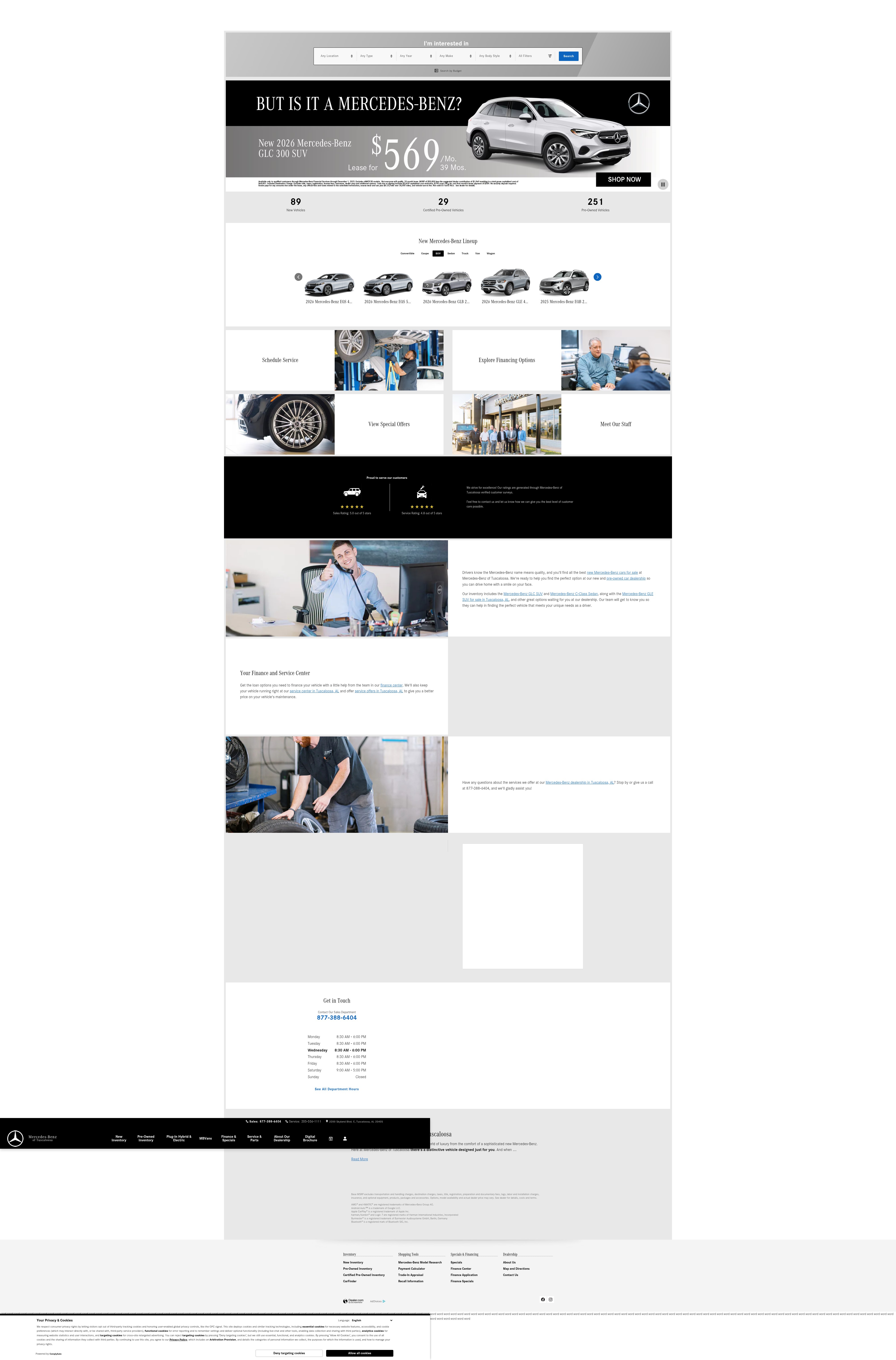 Screenshot of www.mercedesoftuscaloosa.com