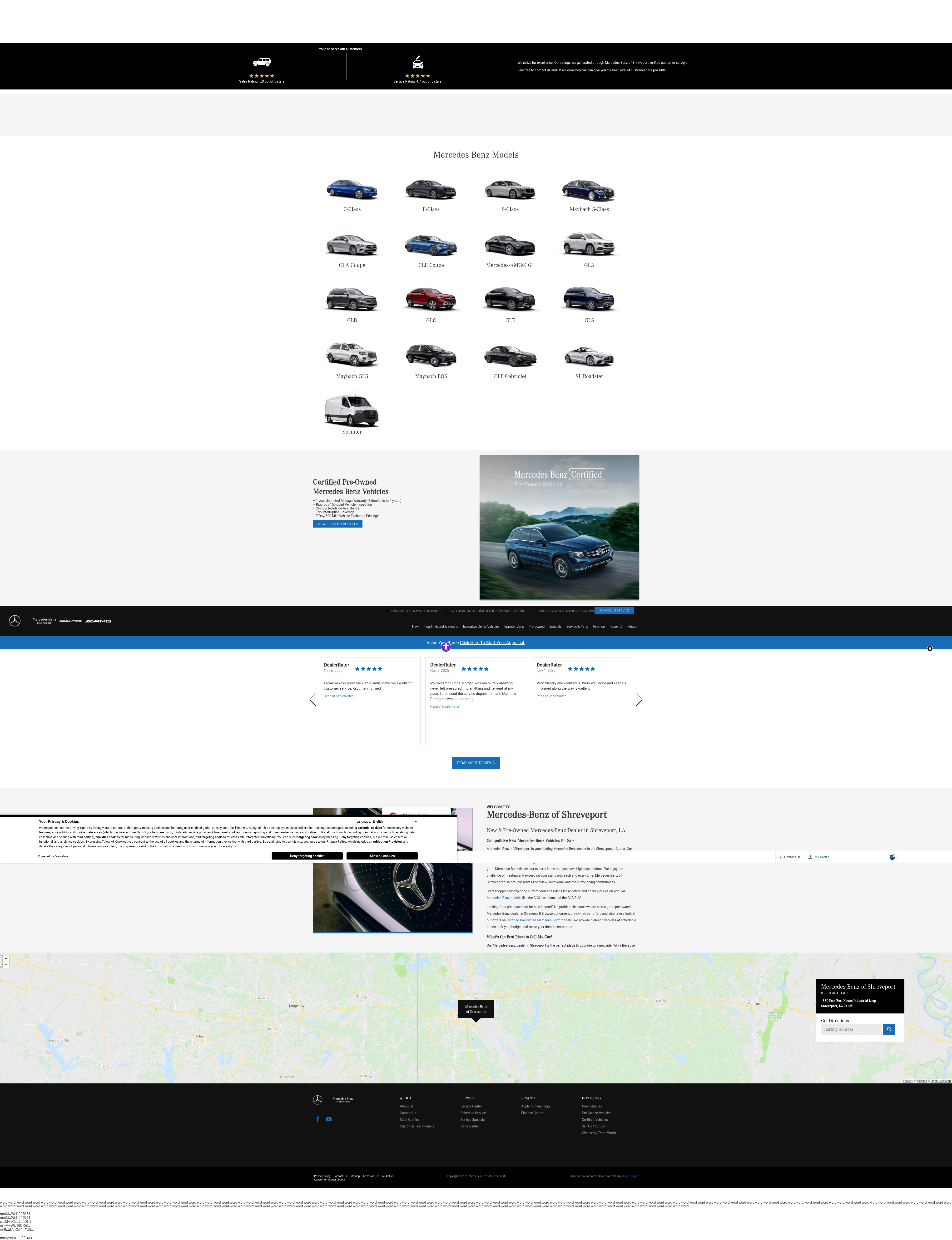 Screenshot of www.mercedesshreveport.com