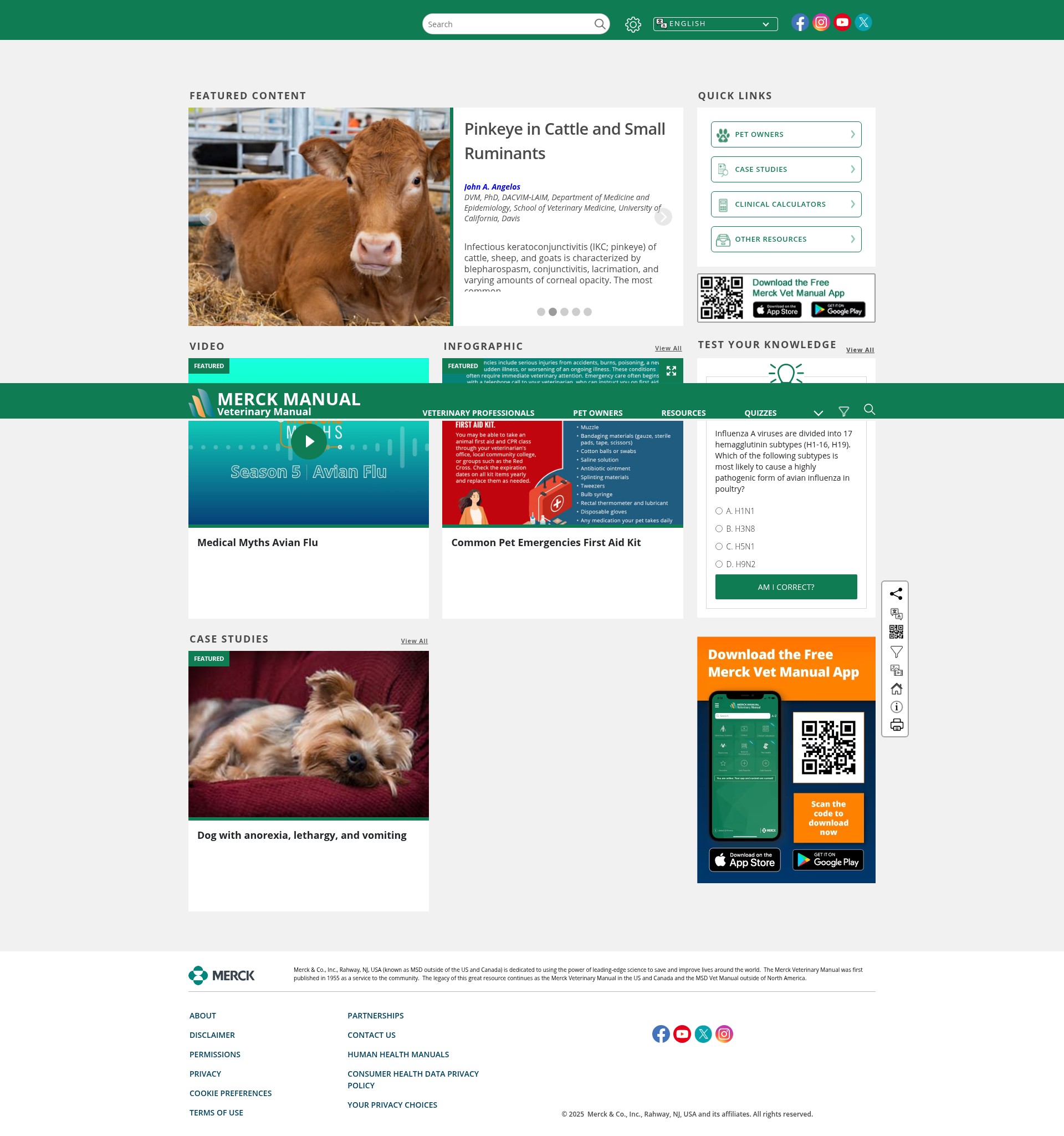 Screenshot of www.merckvetmanual.com