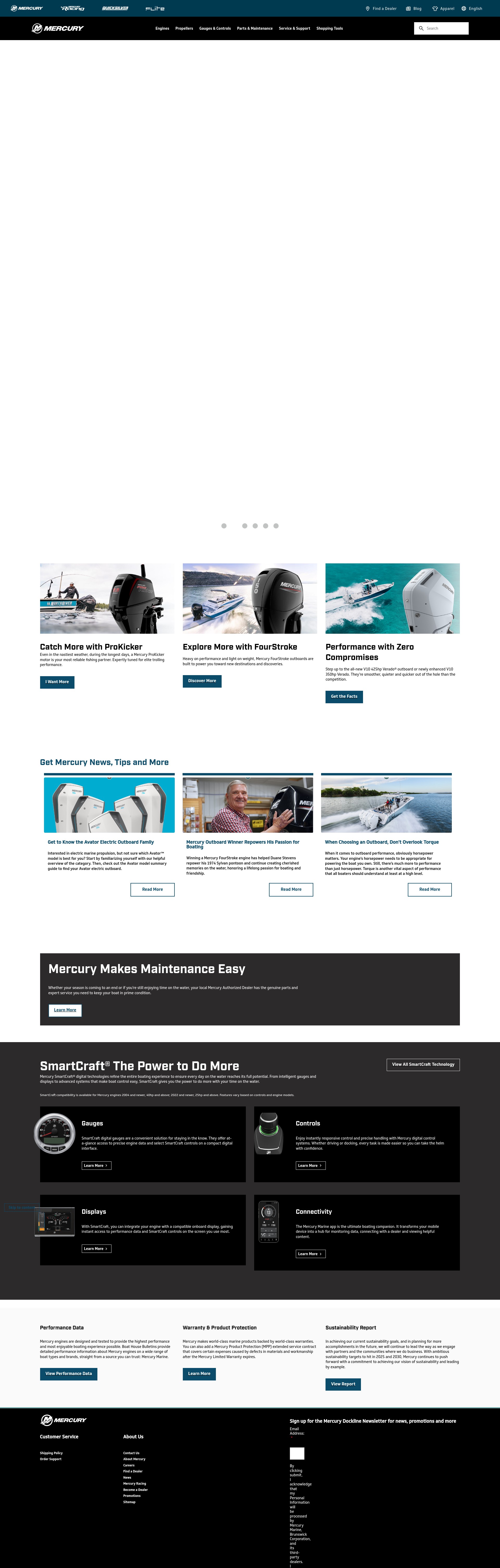 Screenshot of www.mercurymarine.com