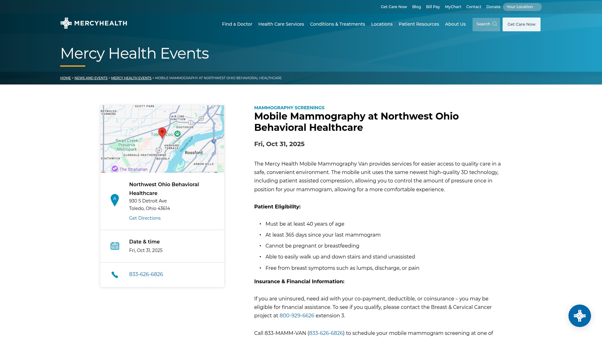 Screenshot of www.mercy.com