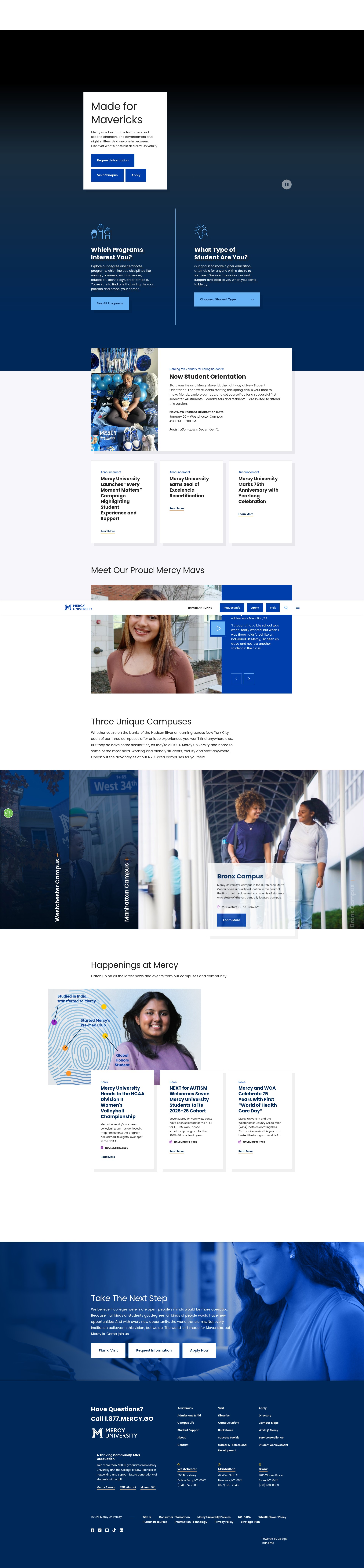 Screenshot of www.mercy.edu