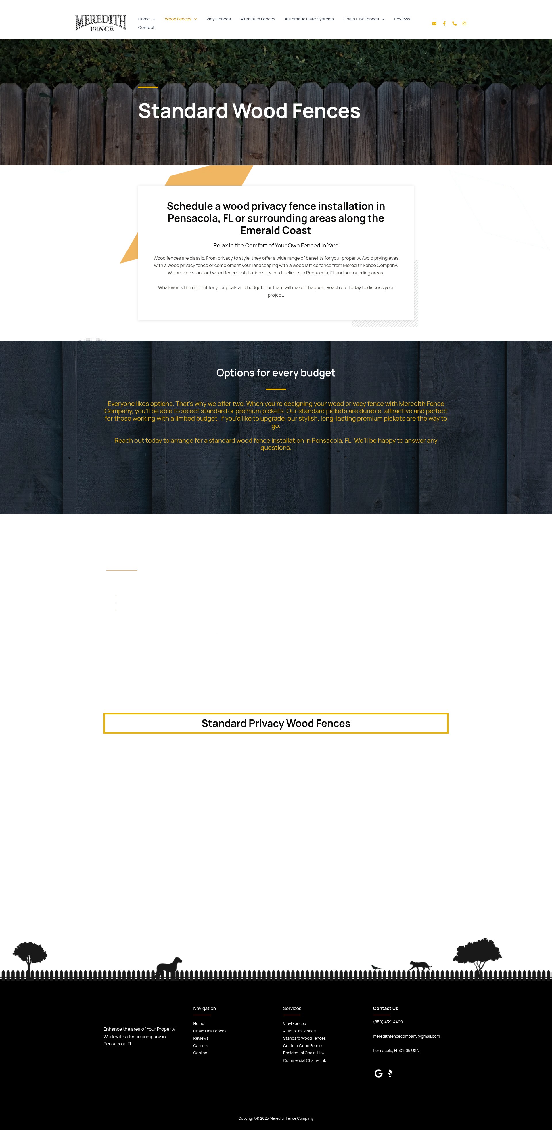 Screenshot of www.meredithfencecompany.com