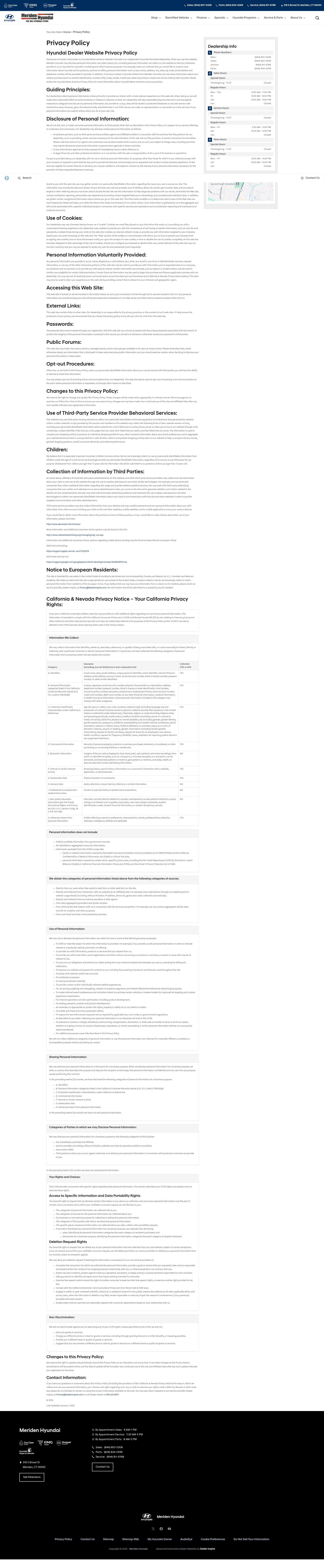 Screenshot of www.meridenhyundai.com