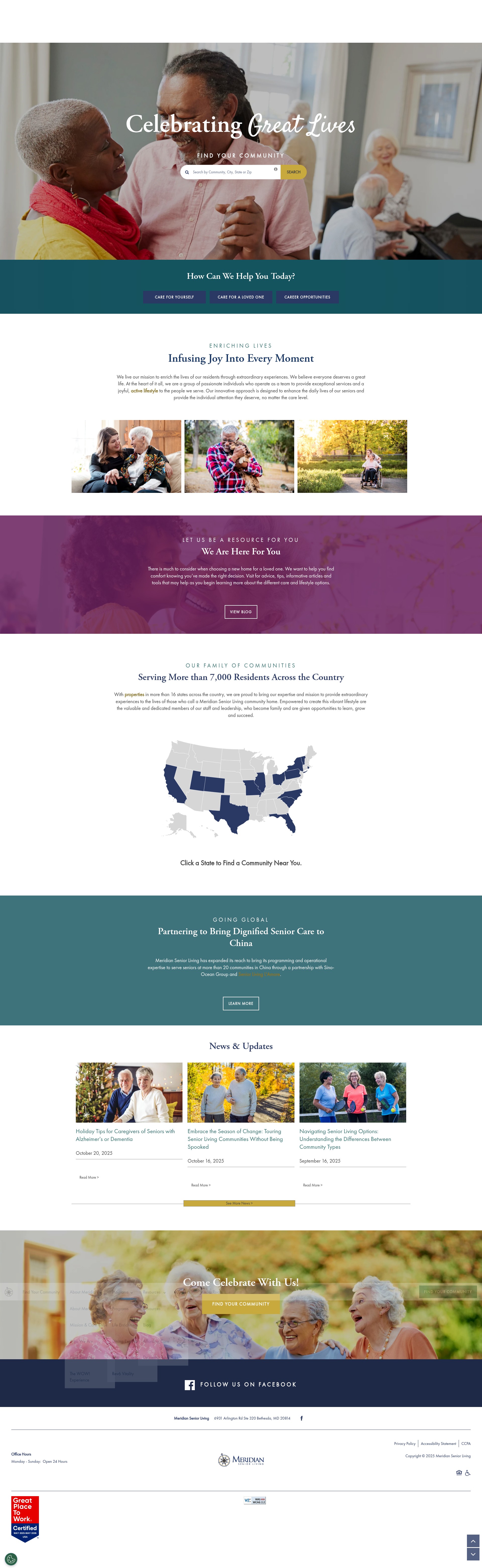 Screenshot of www.meridiansenior.com