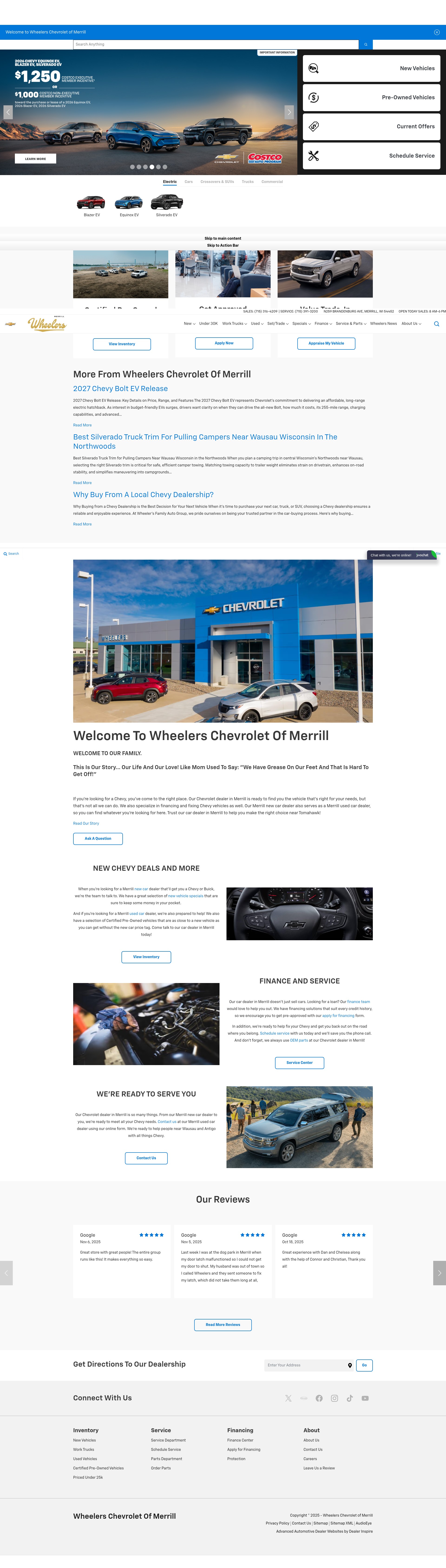 Screenshot of www.merrillchevrolet.com
