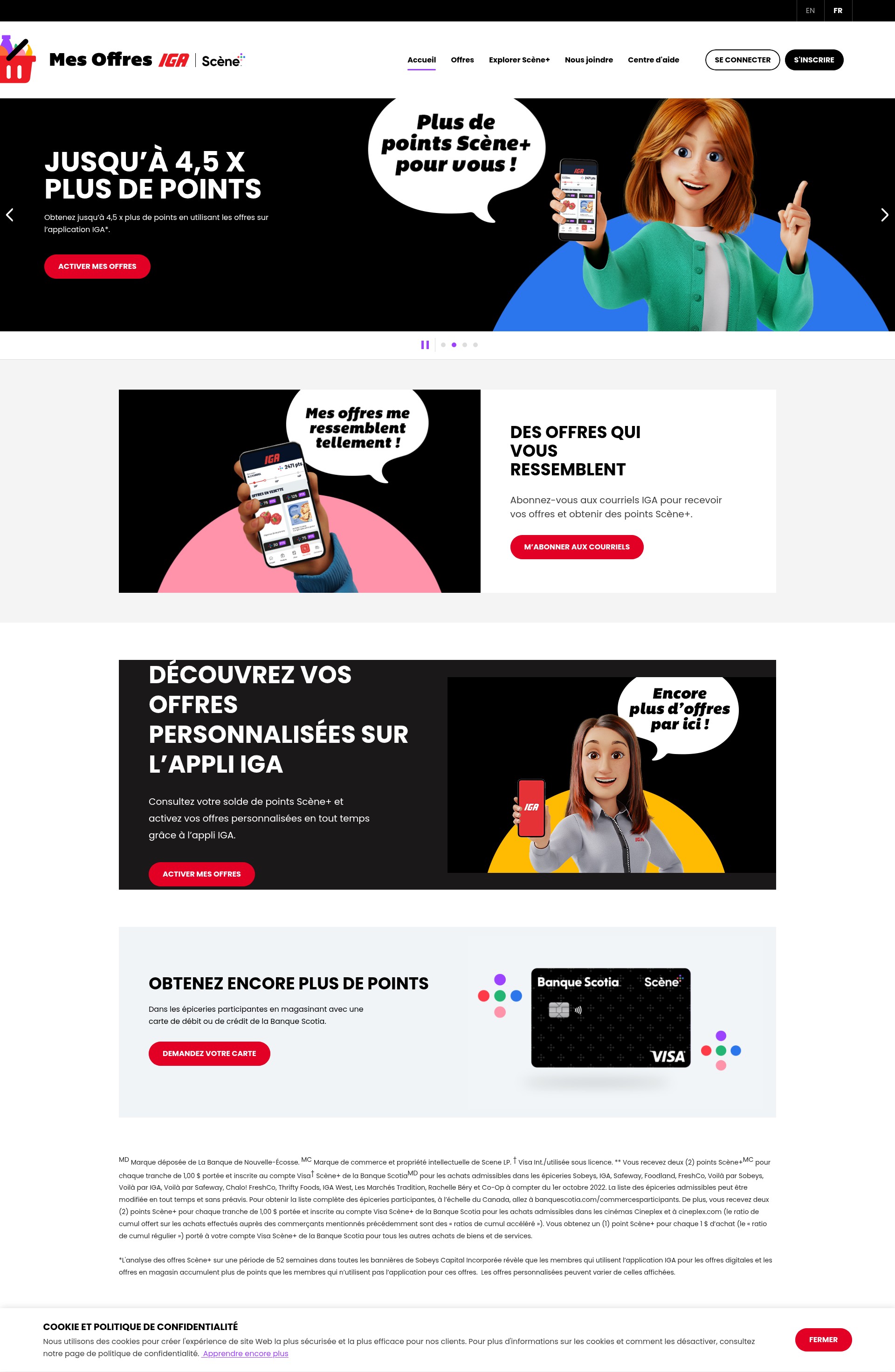Screenshot of www.mesoffresiga.ca