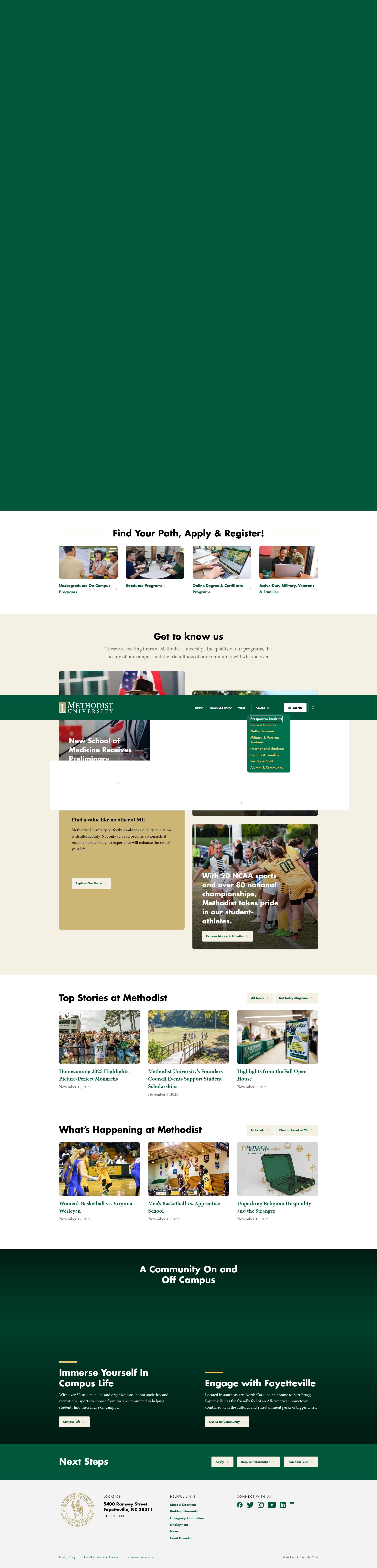 Screenshot of www.methodist.edu
