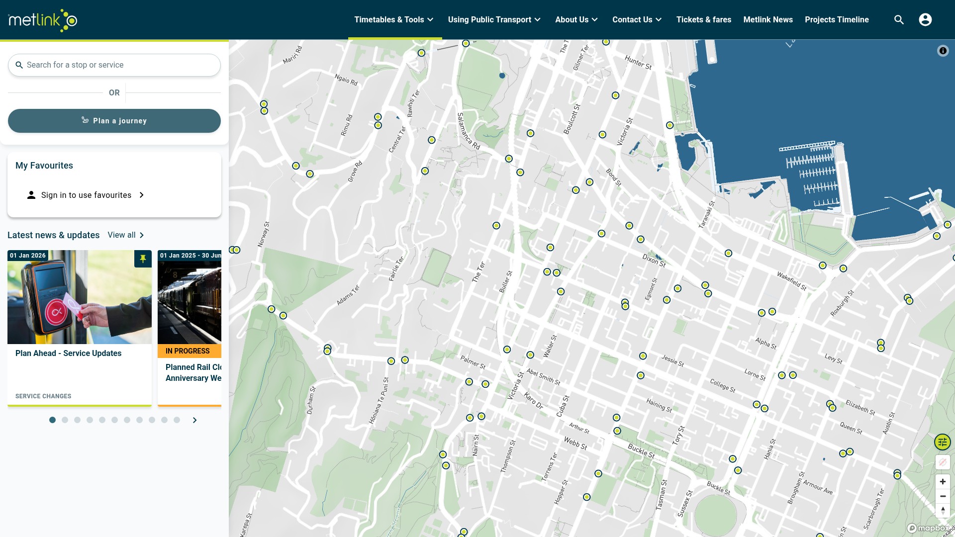 Screenshot of www.metlink.org.nz