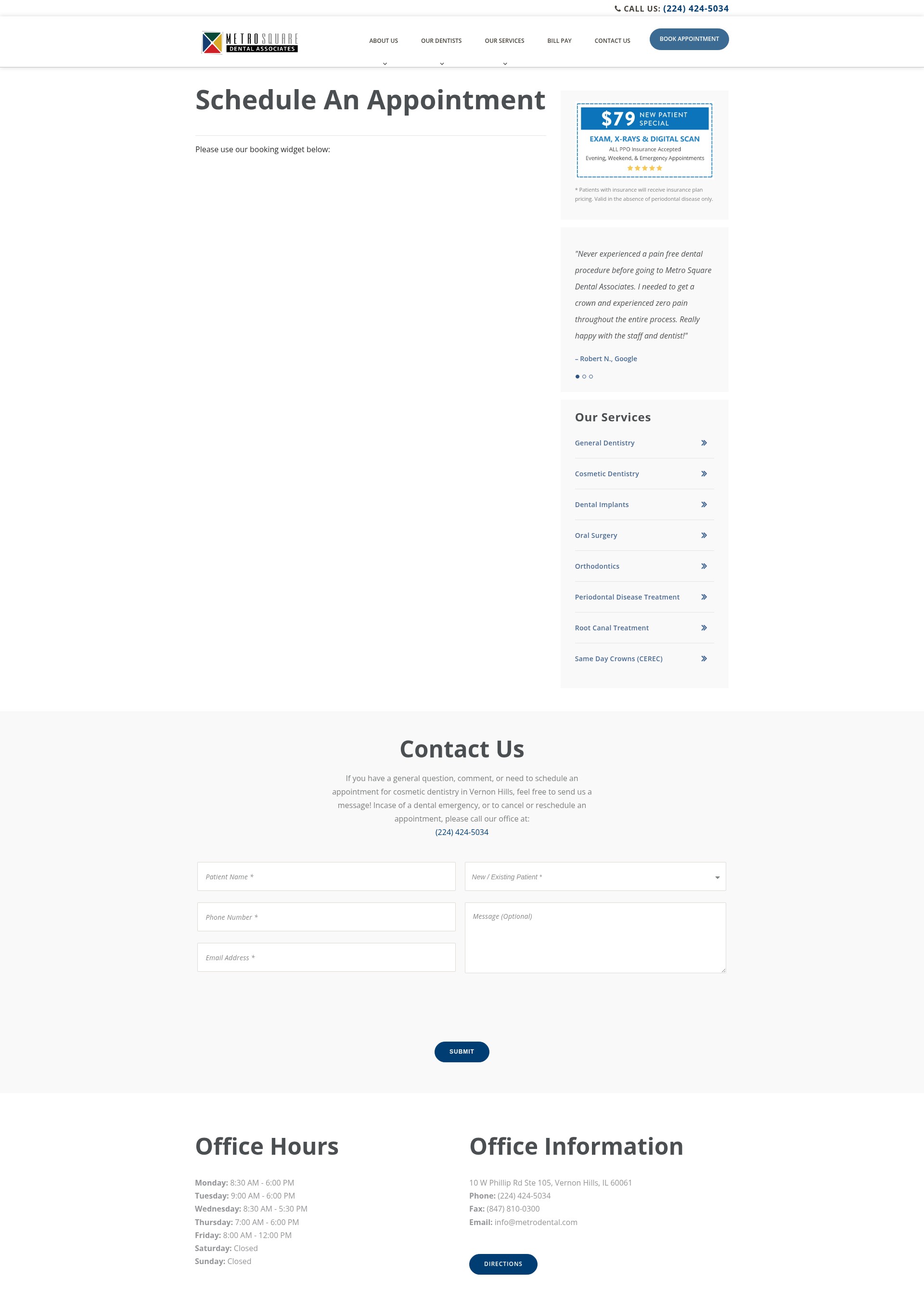 Screenshot of www.metrodental.com