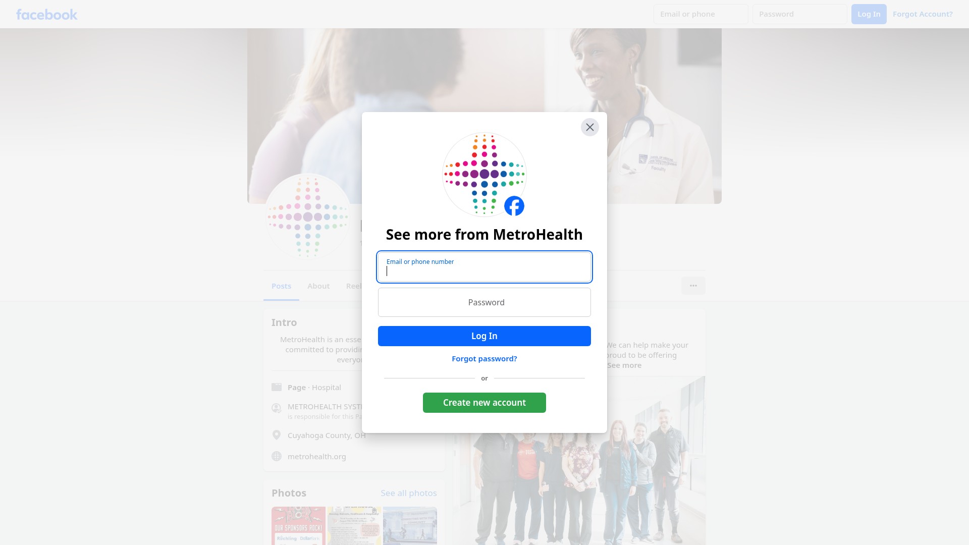 Screenshot of www.metrohealth.org