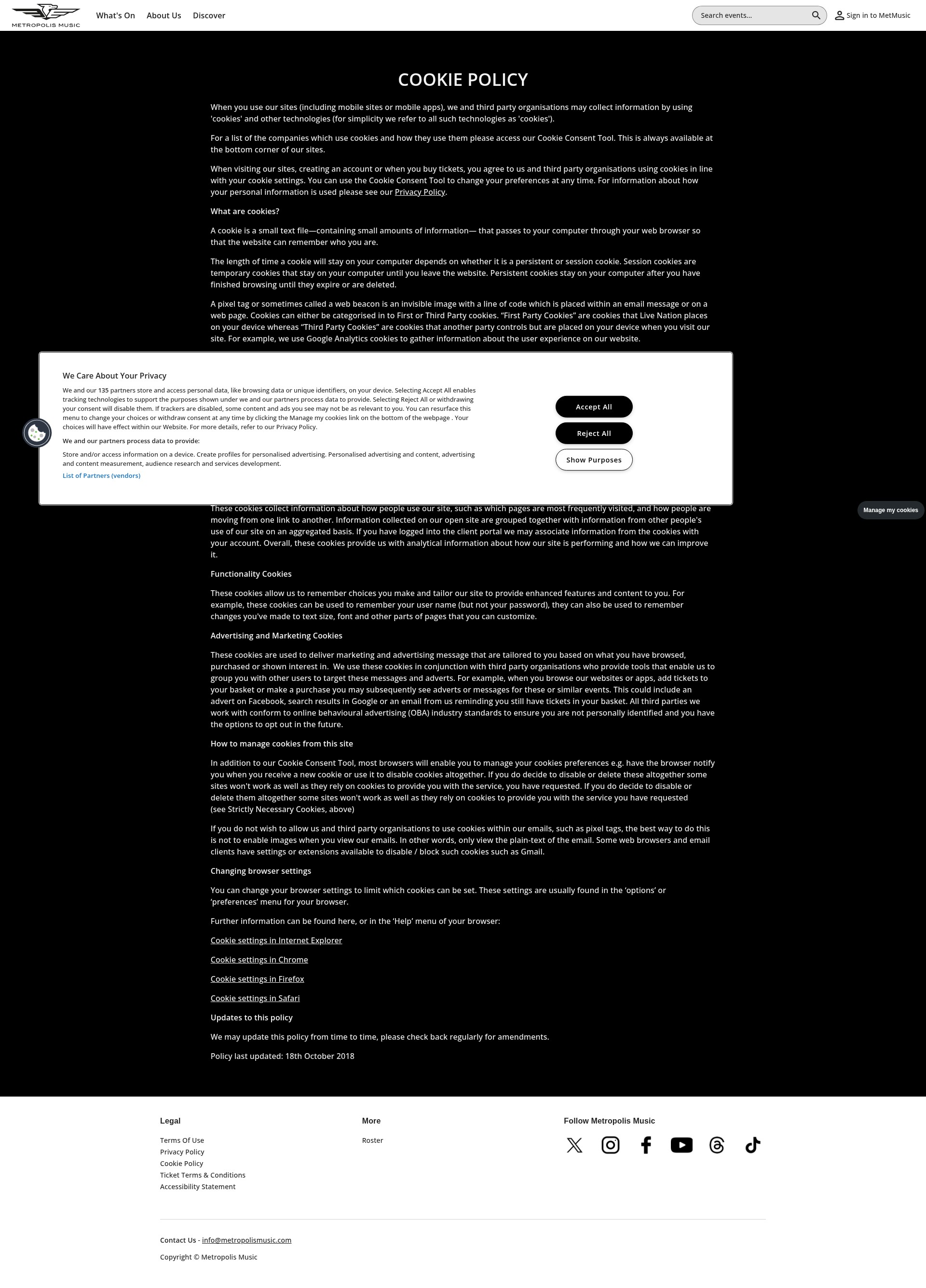 Screenshot of www.metropolismusic.com