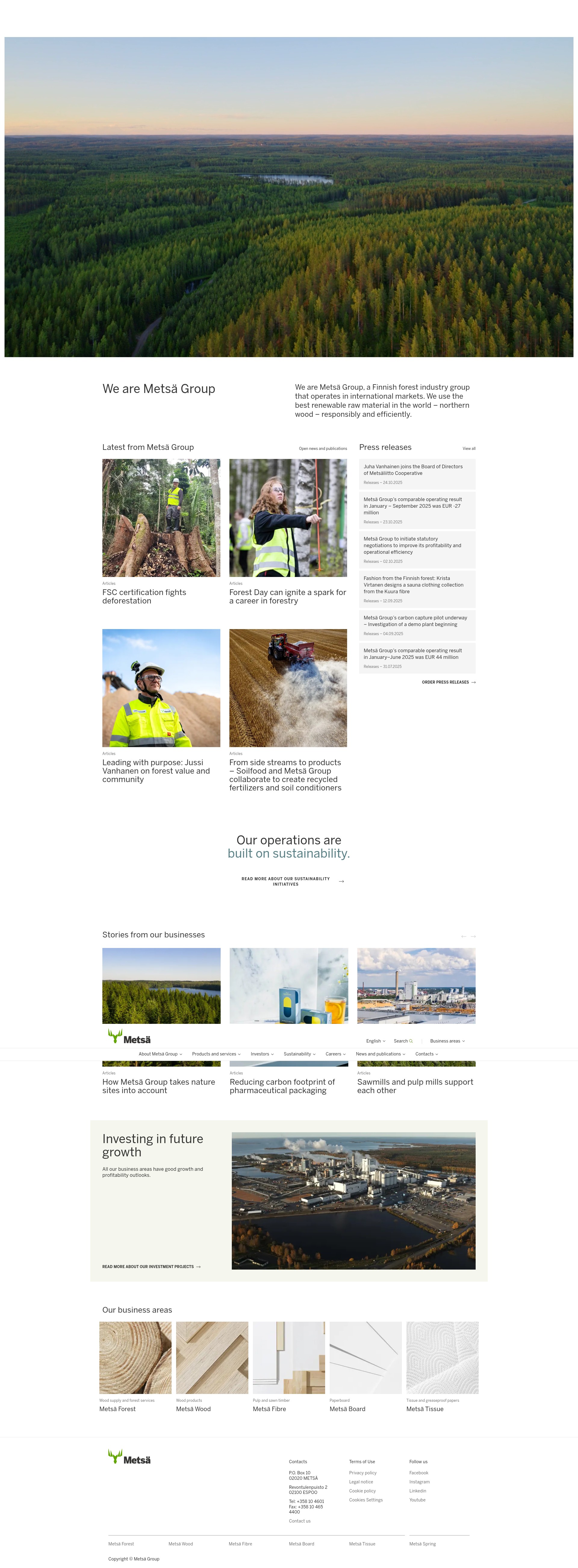 Screenshot of www.metsagroup.com