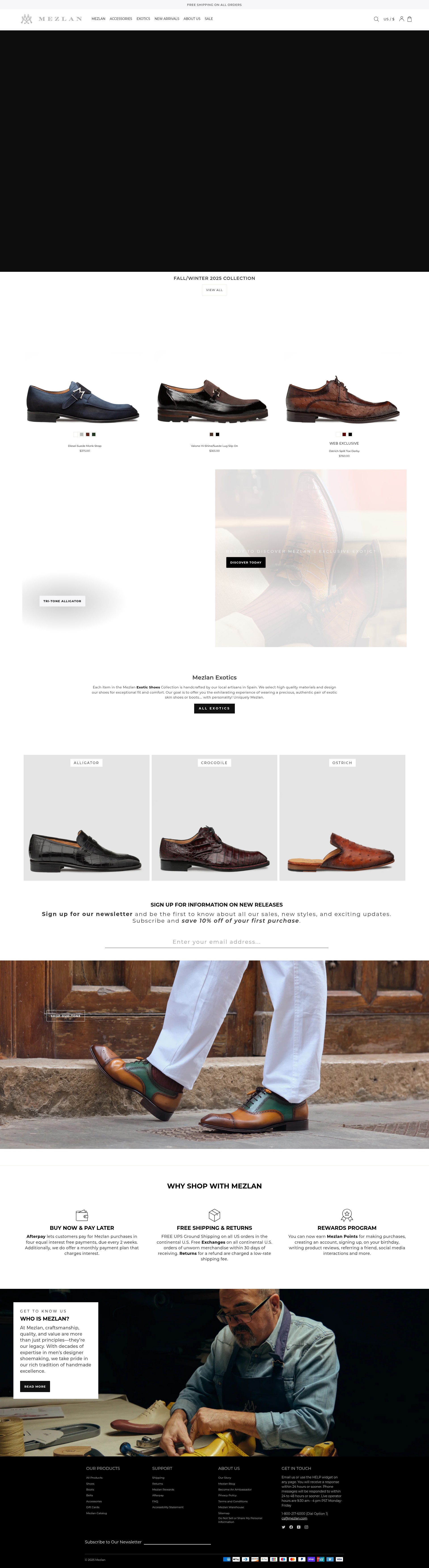 Screenshot of www.mezlan.com