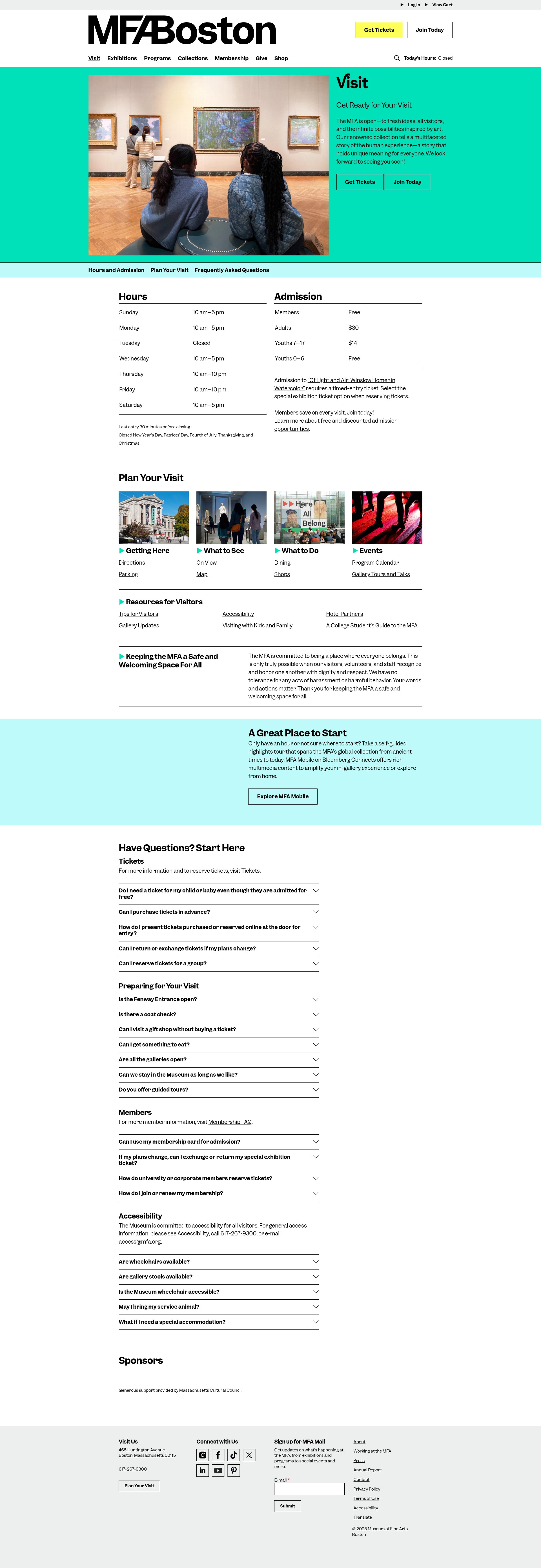 Screenshot of www.mfa.org