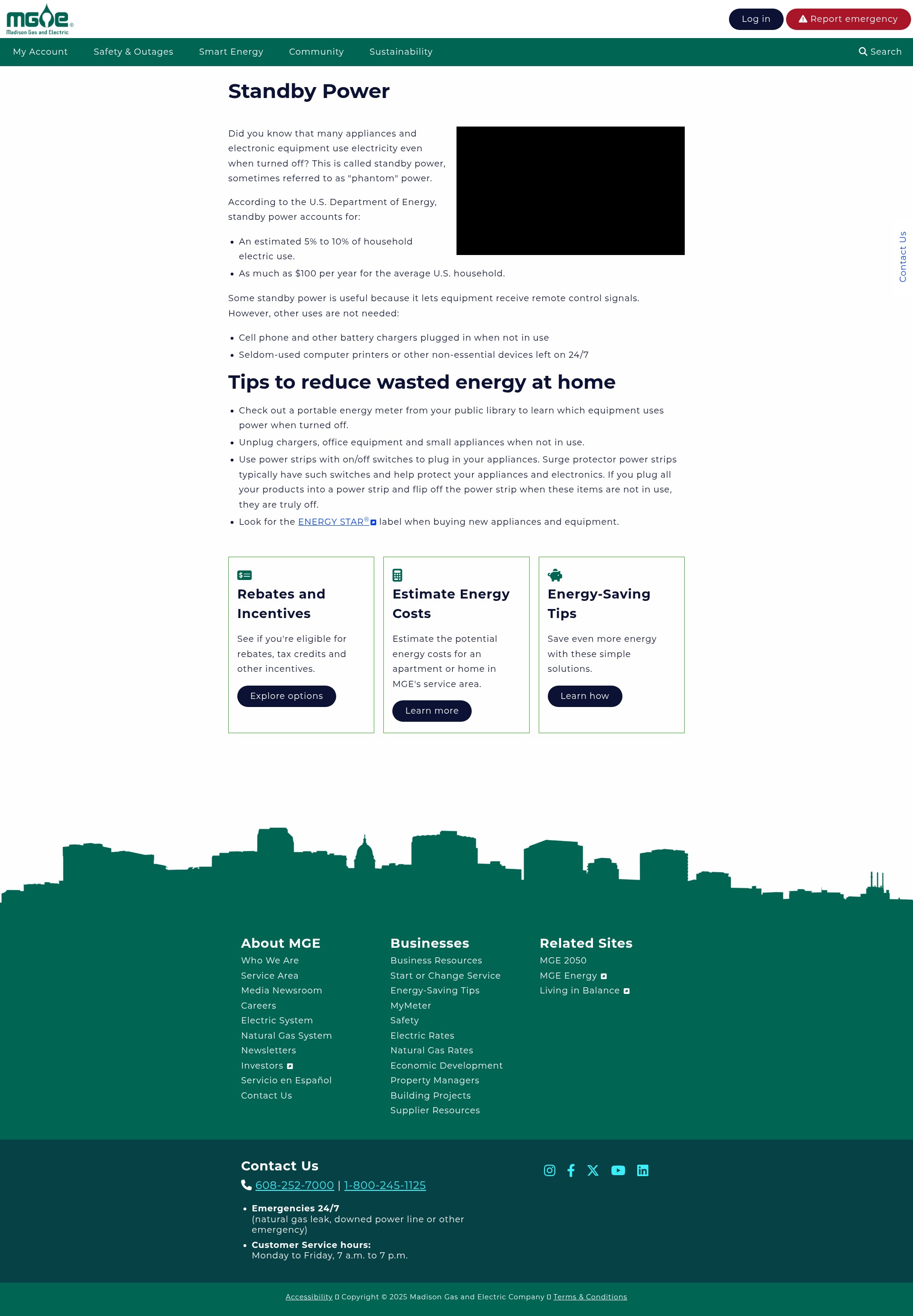 Screenshot of www.mge.com