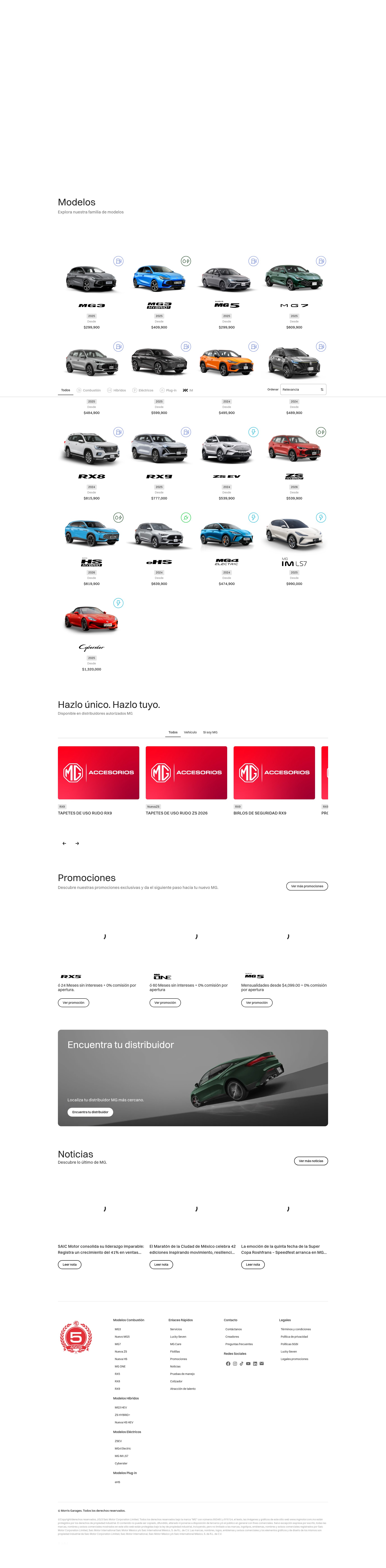Screenshot of www.mgmotor.com.mx