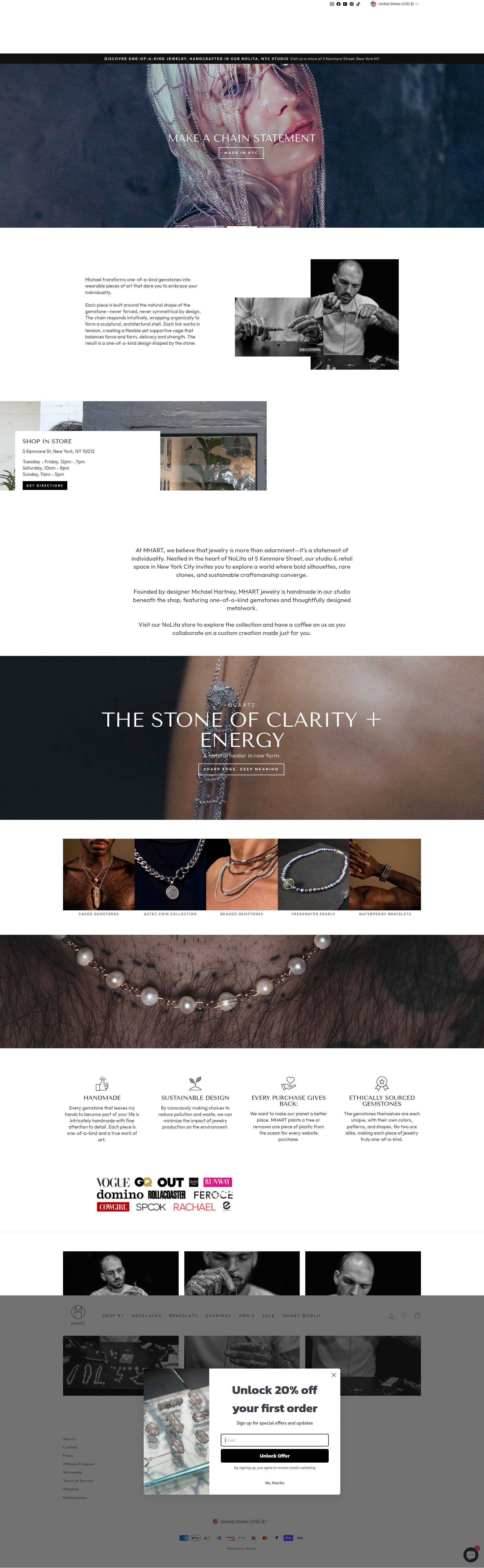Screenshot of www.mhartdesigns.com