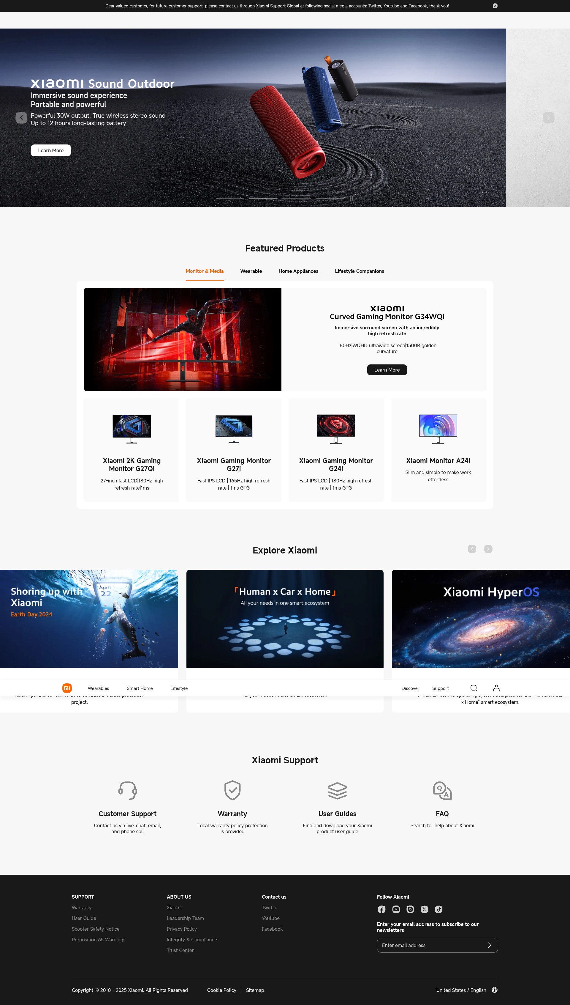 Screenshot of www.mi.com
