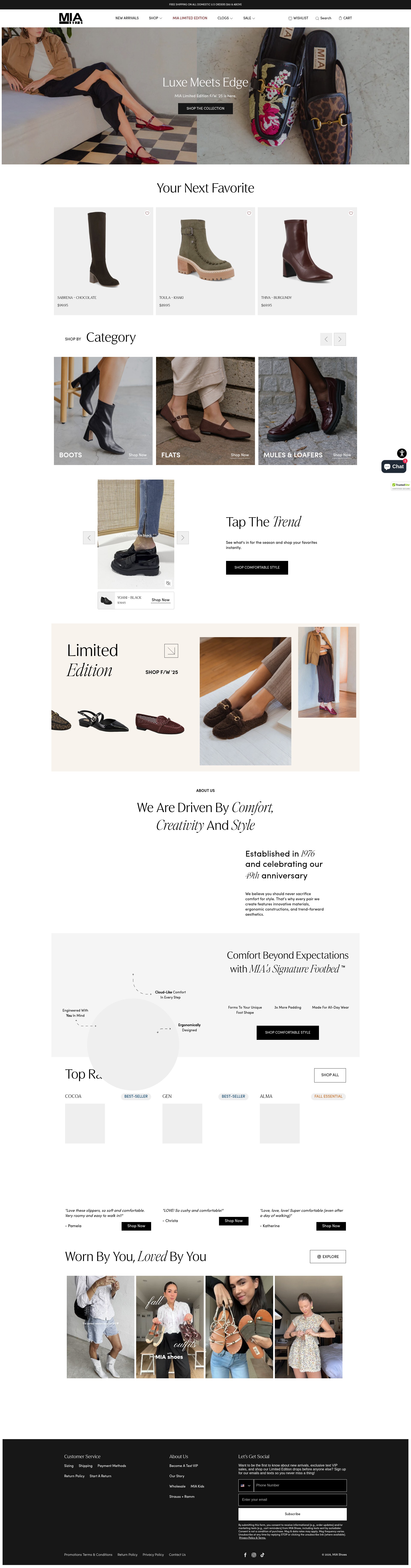 Screenshot of www.miashoes.com
