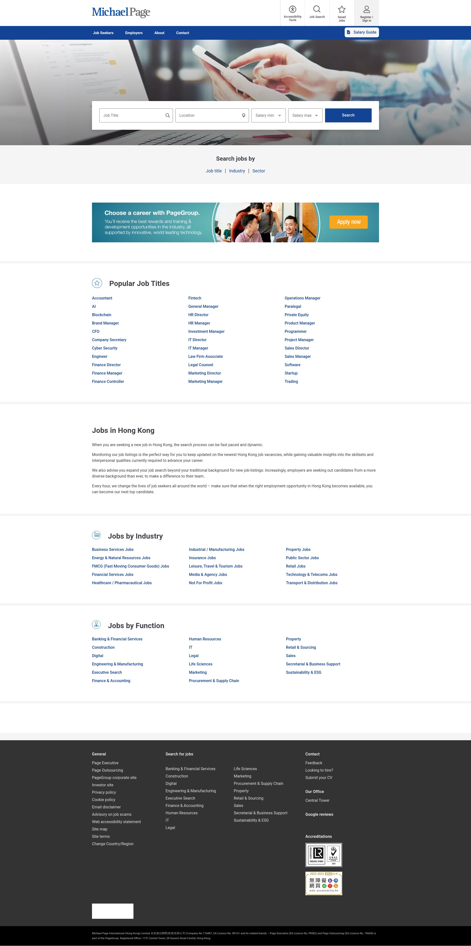 Screenshot of www.michaelpage.com.hk