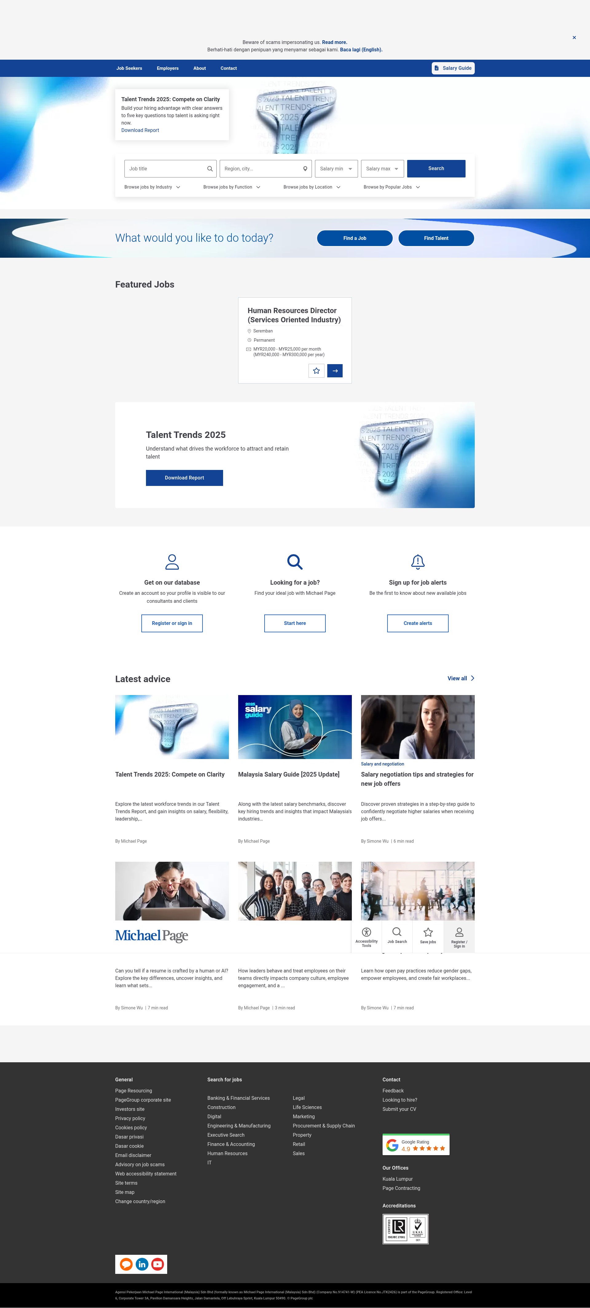 Screenshot of www.michaelpage.com.my