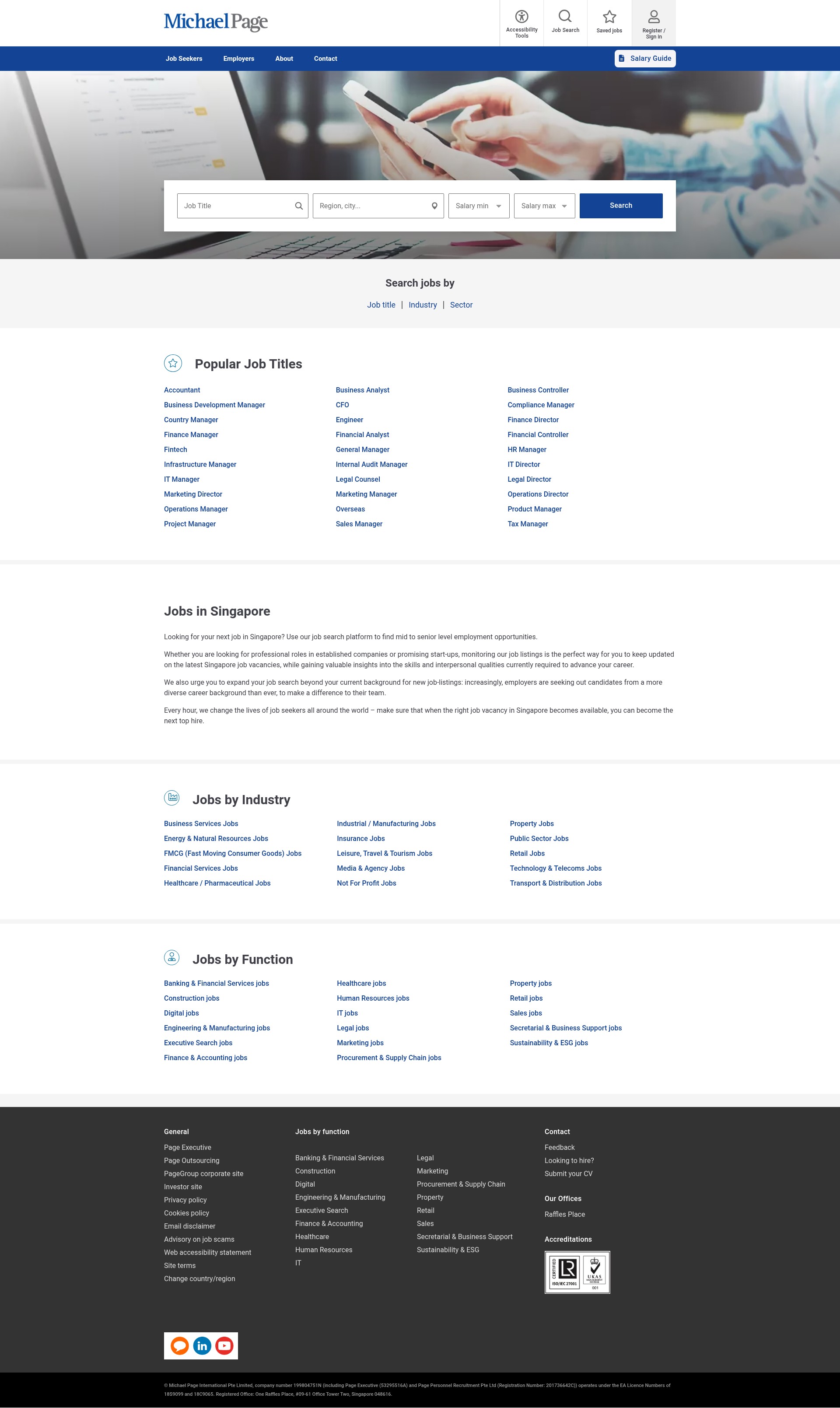 Screenshot of www.michaelpage.com.sg