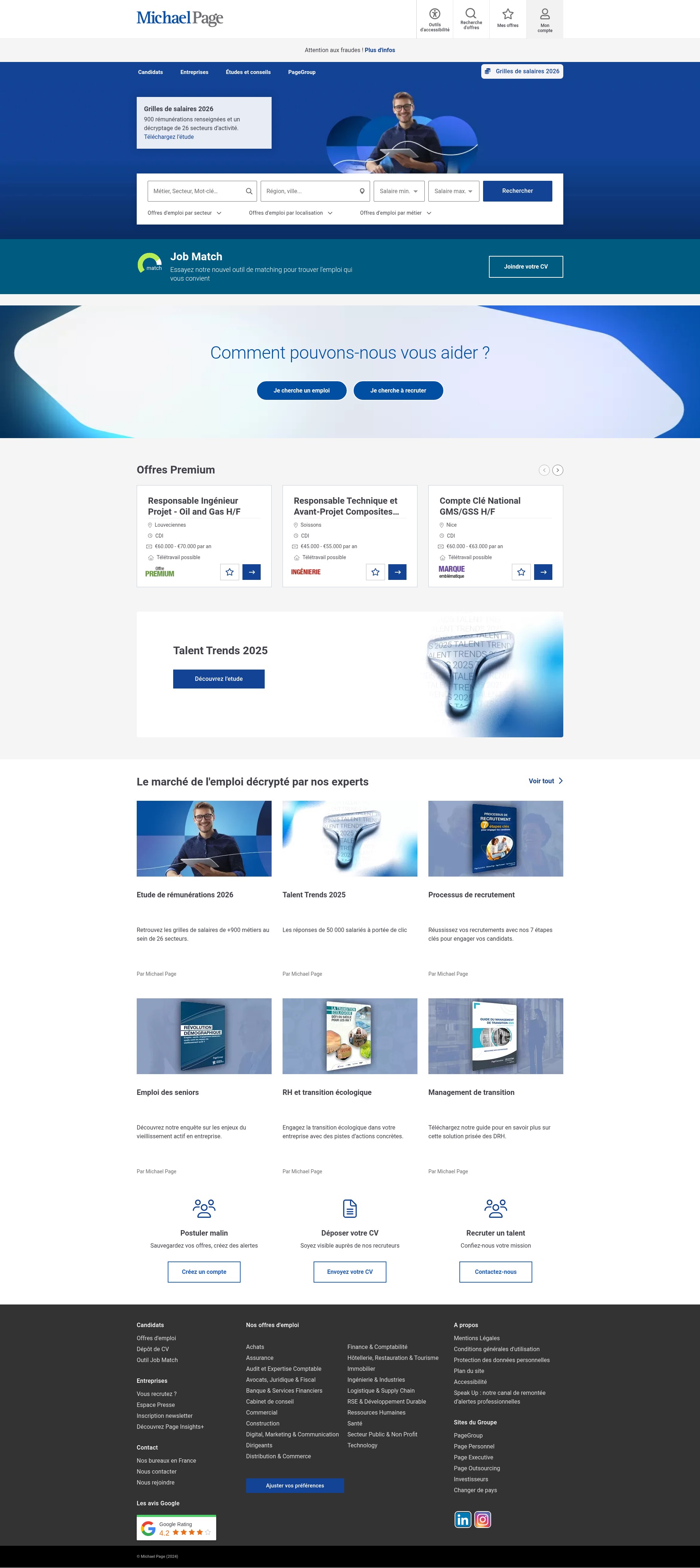 Screenshot of www.michaelpage.fr