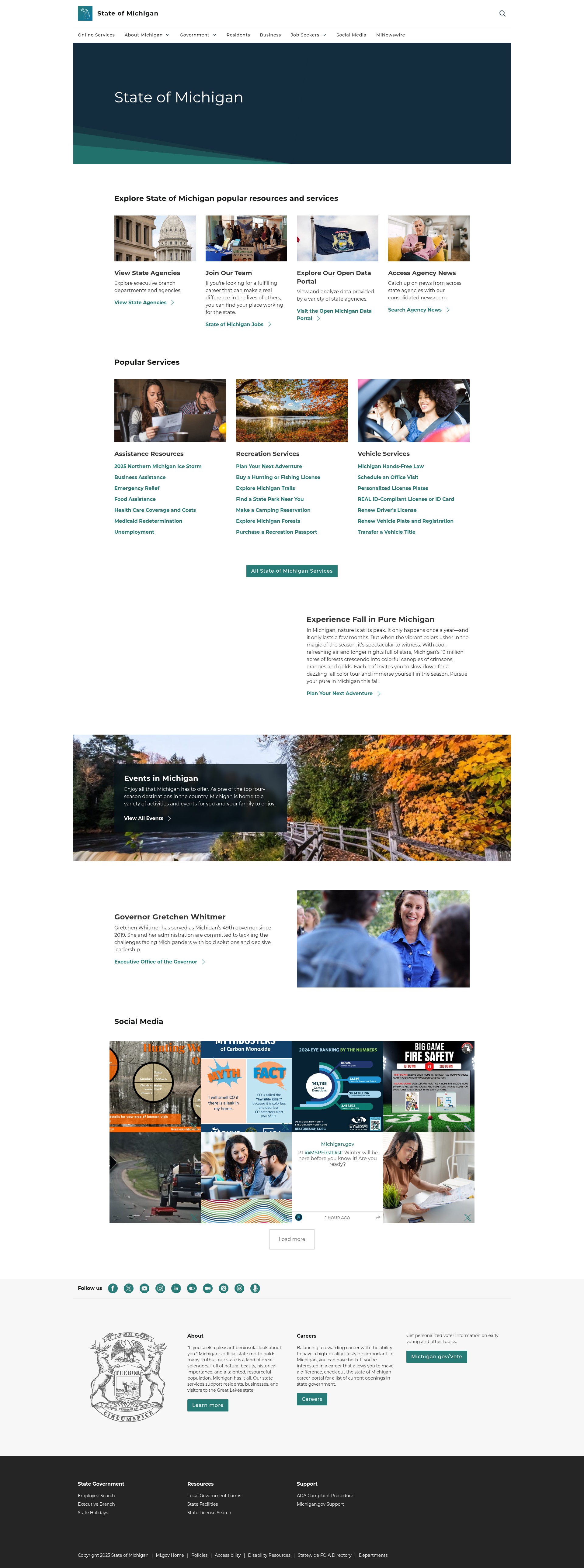 Screenshot of www.michigan.gov