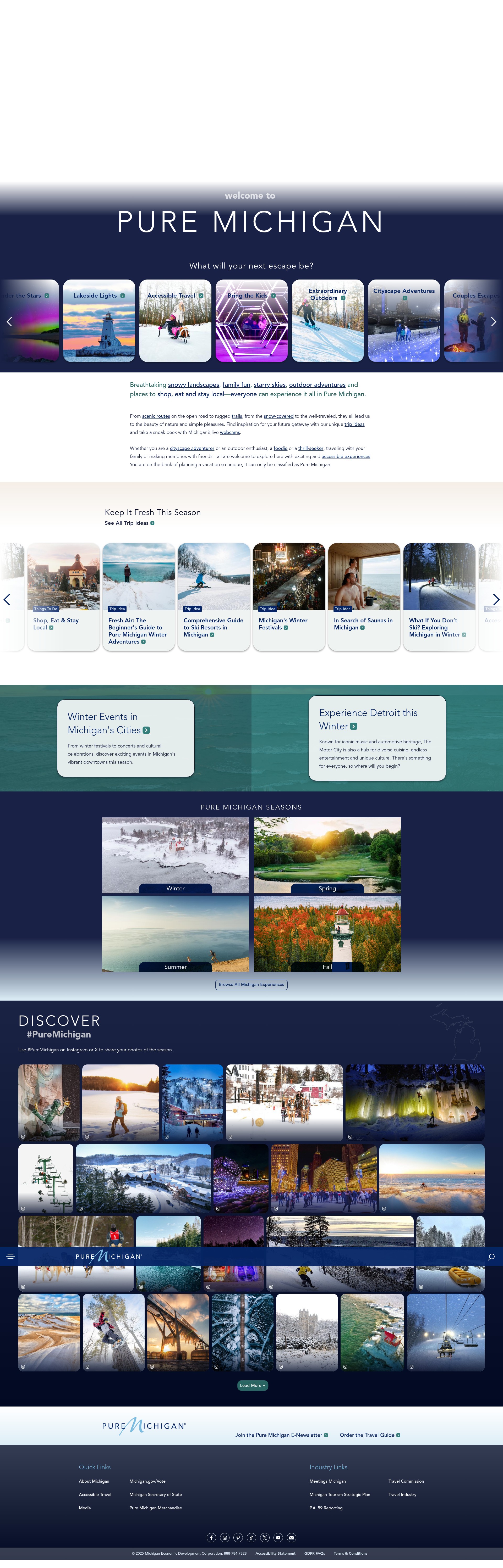 Screenshot of www.michigan.org