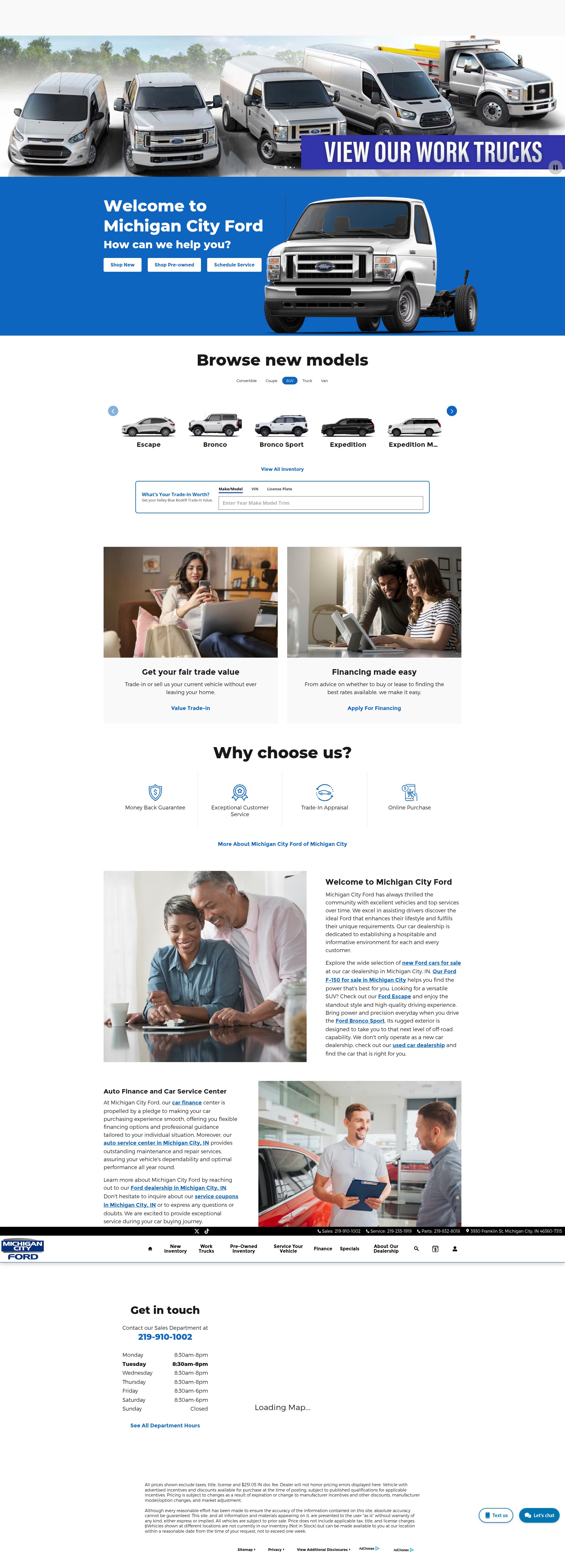 Screenshot of www.michigancityford.com