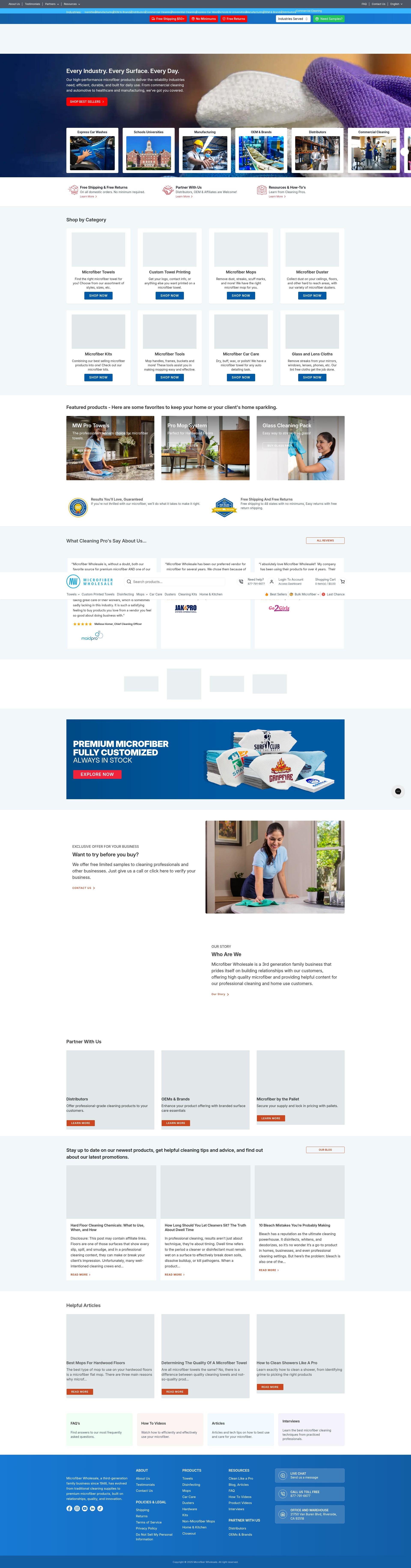 Screenshot of www.microfiberwholesale.com